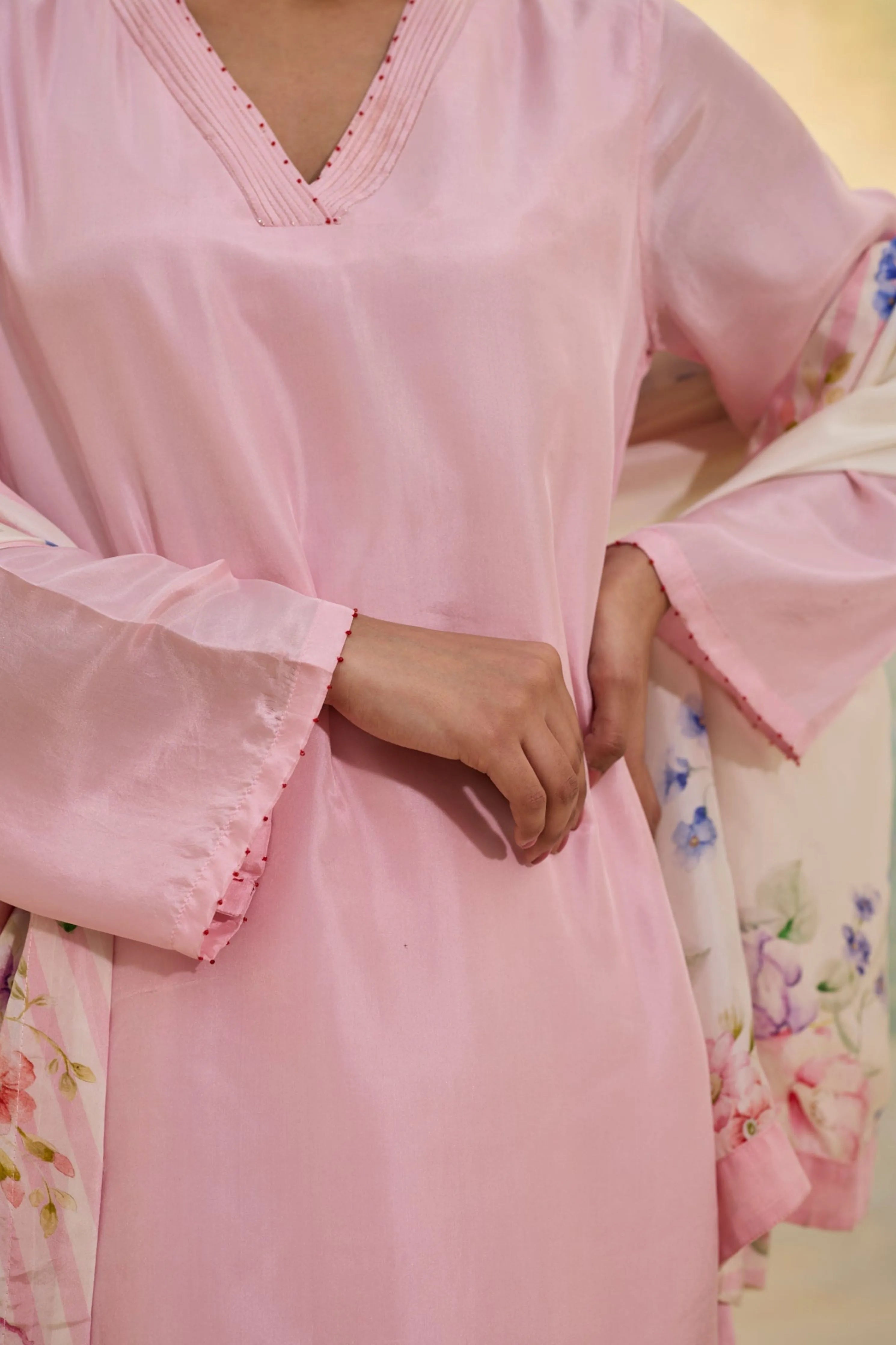Blush Short Silk Kurta Set