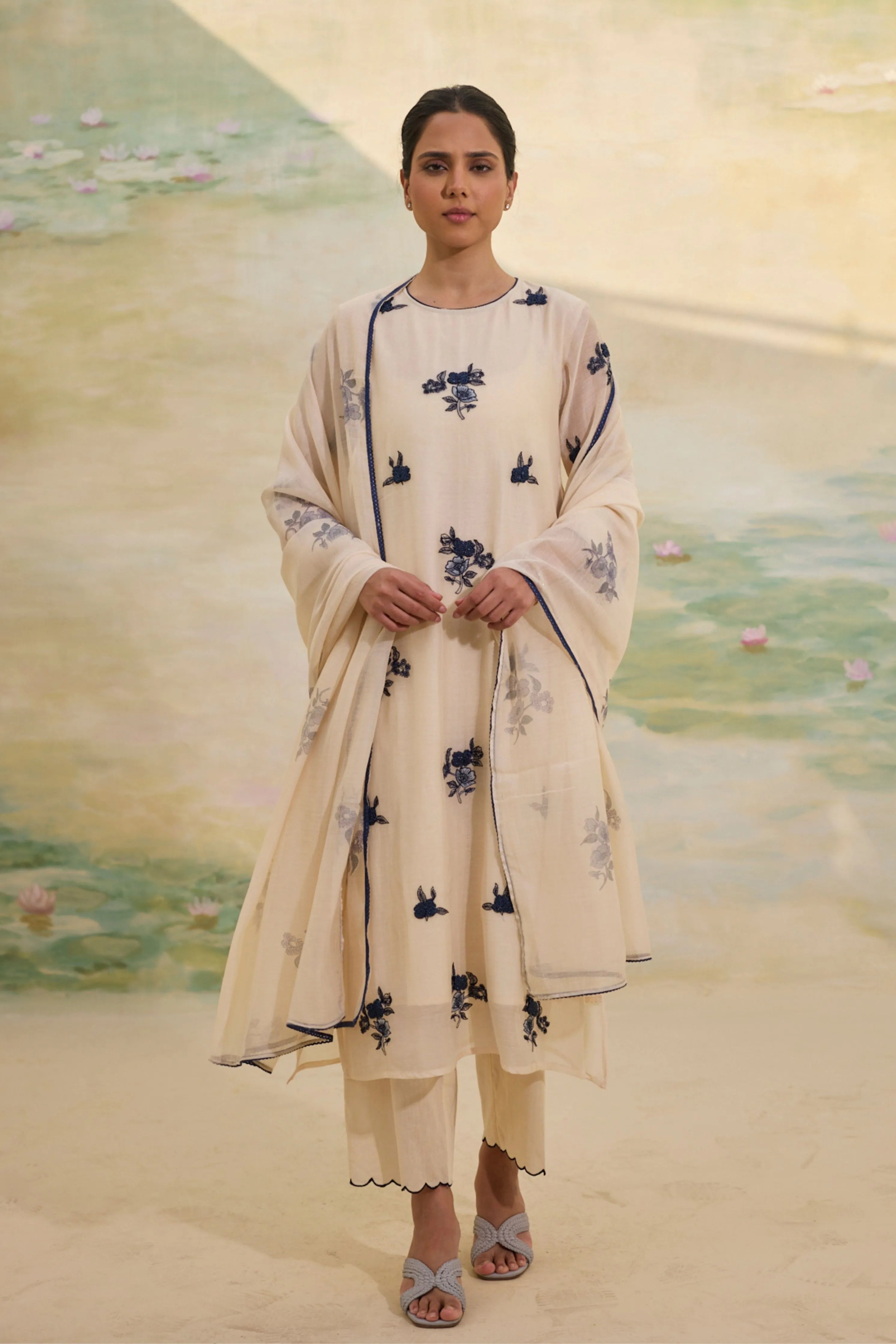 Ivory & Indigo Kurta Set
