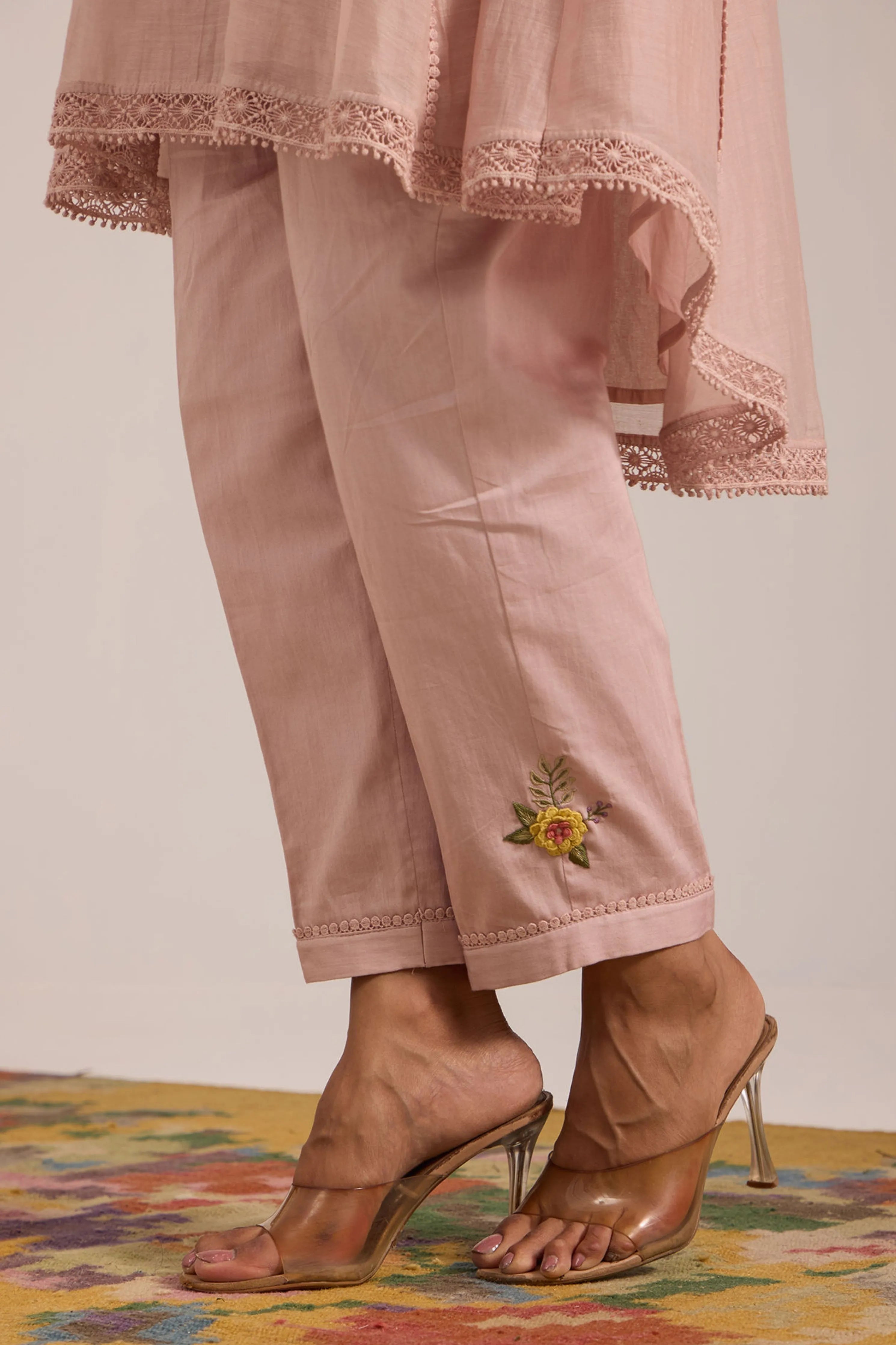Sea Green Chanderi Tunic Set