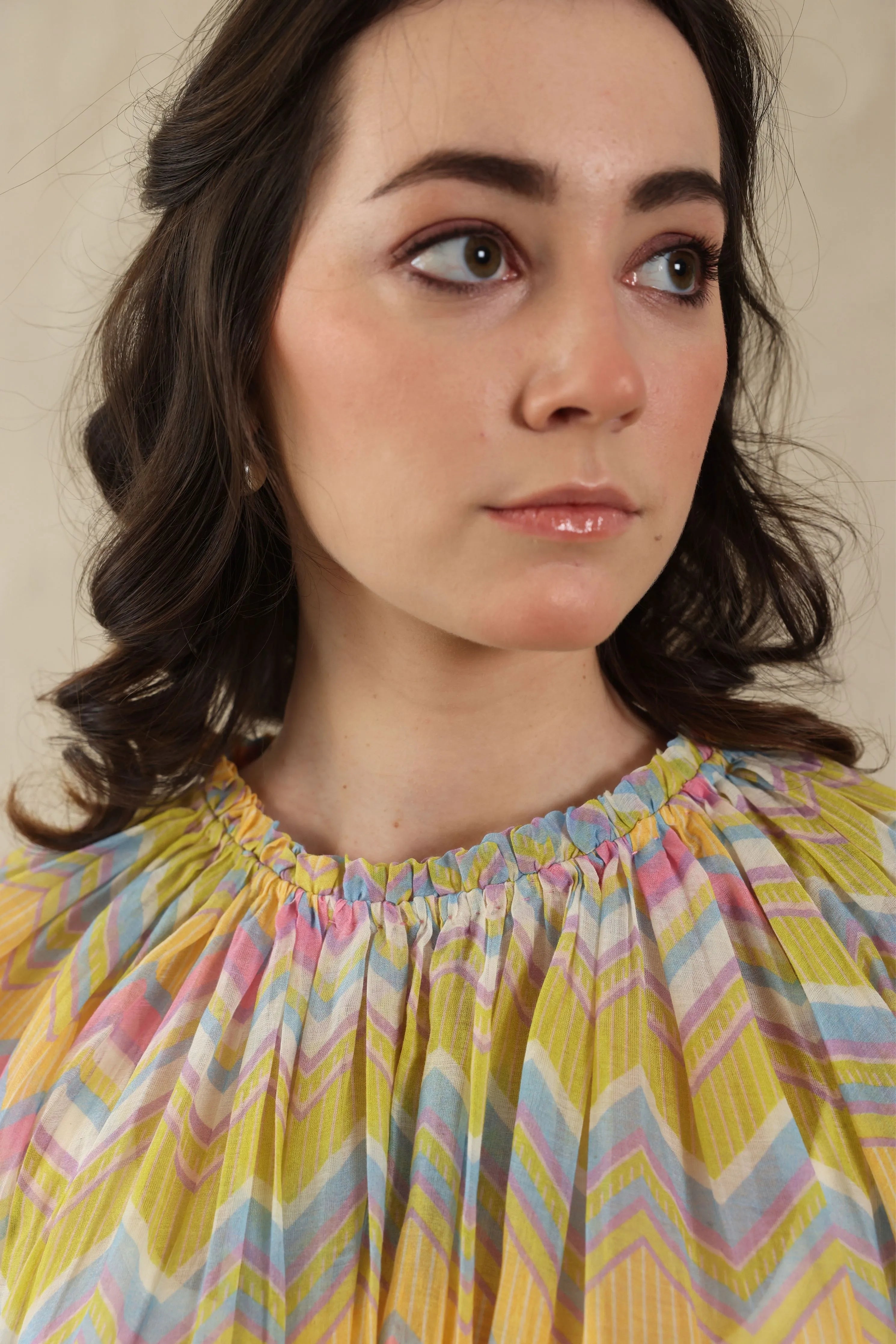 Multicolor Cotton Silk Dress