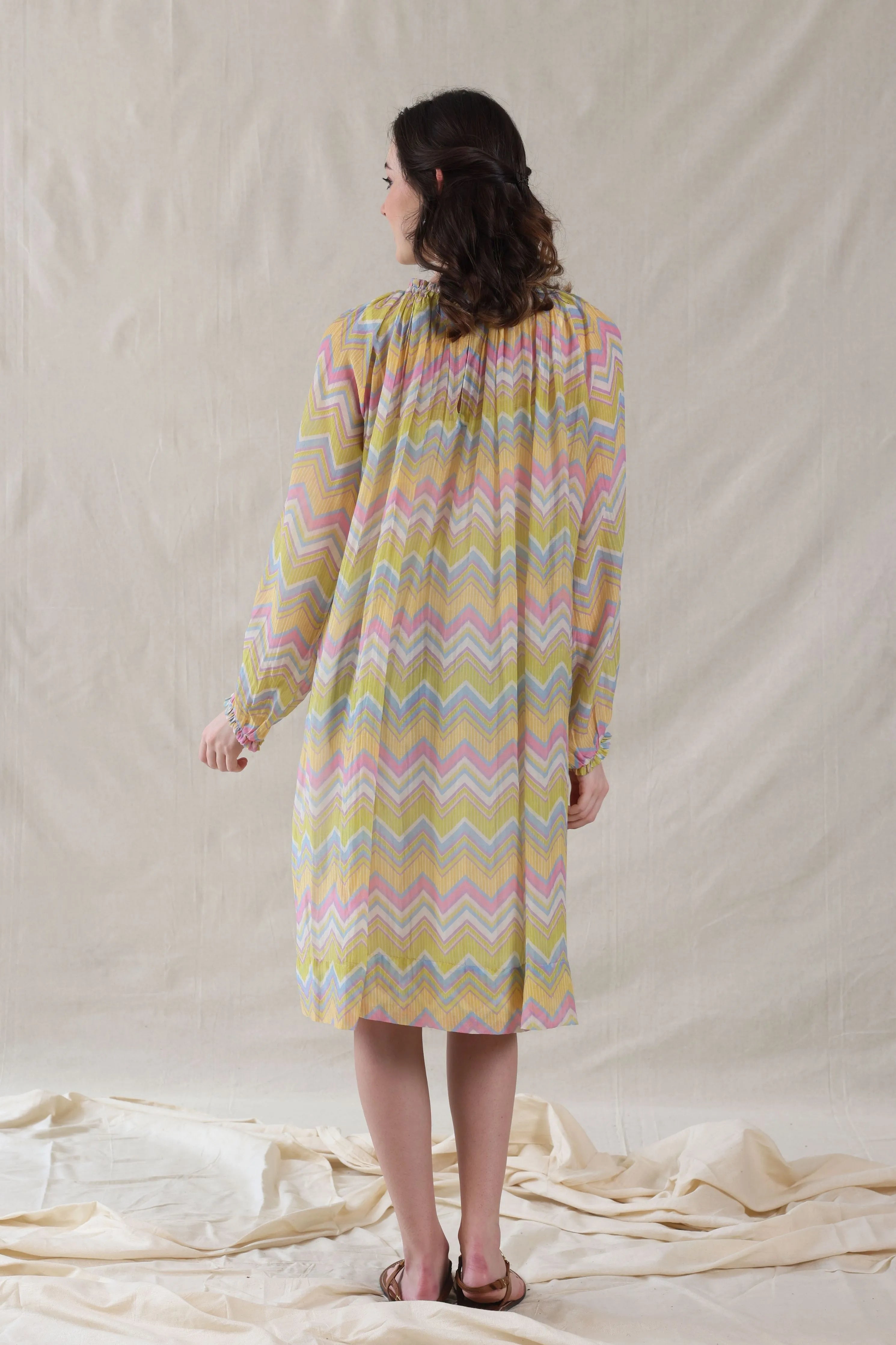 Multicolor Cotton Silk Dress