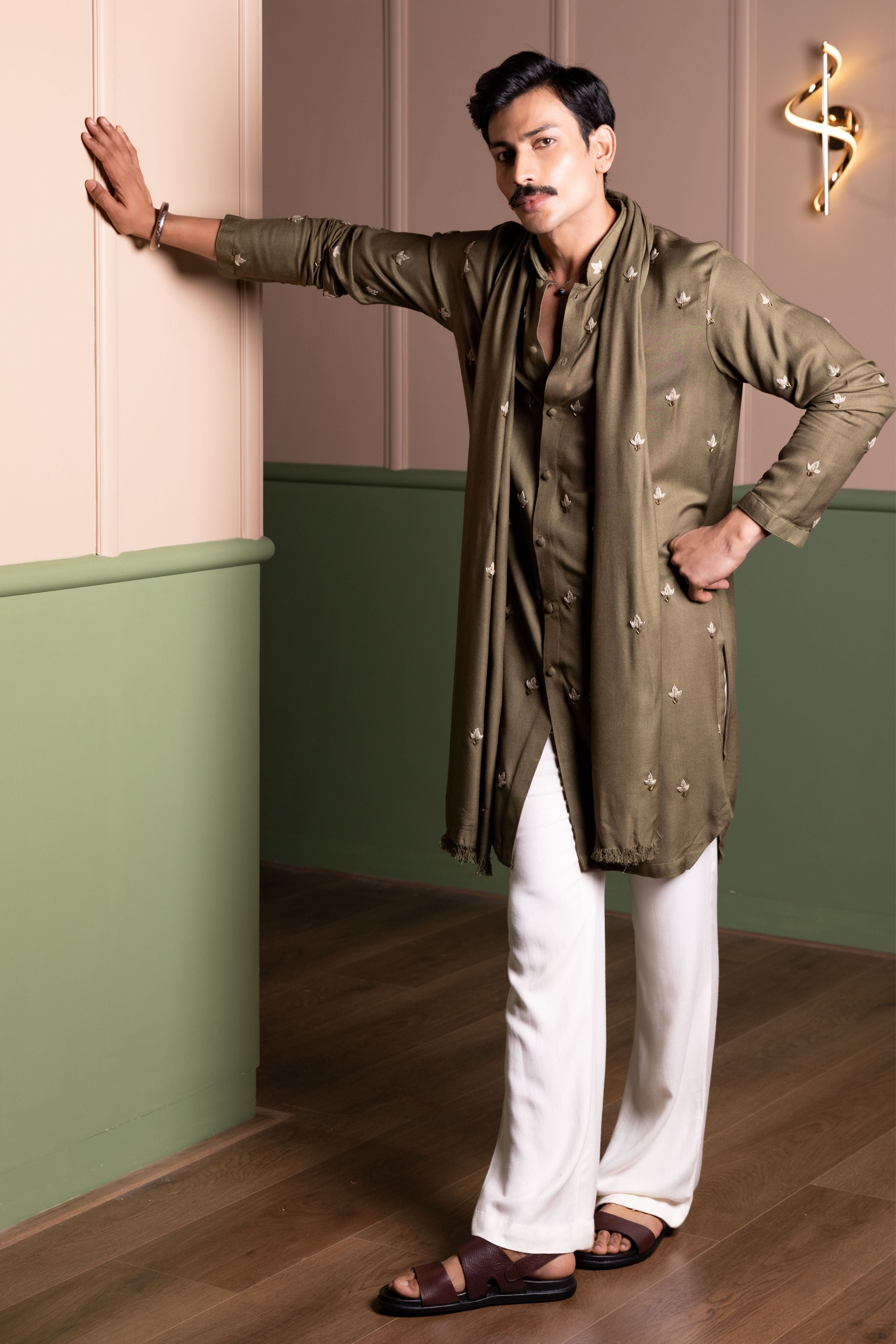 Lotus Kurta with Stole Set