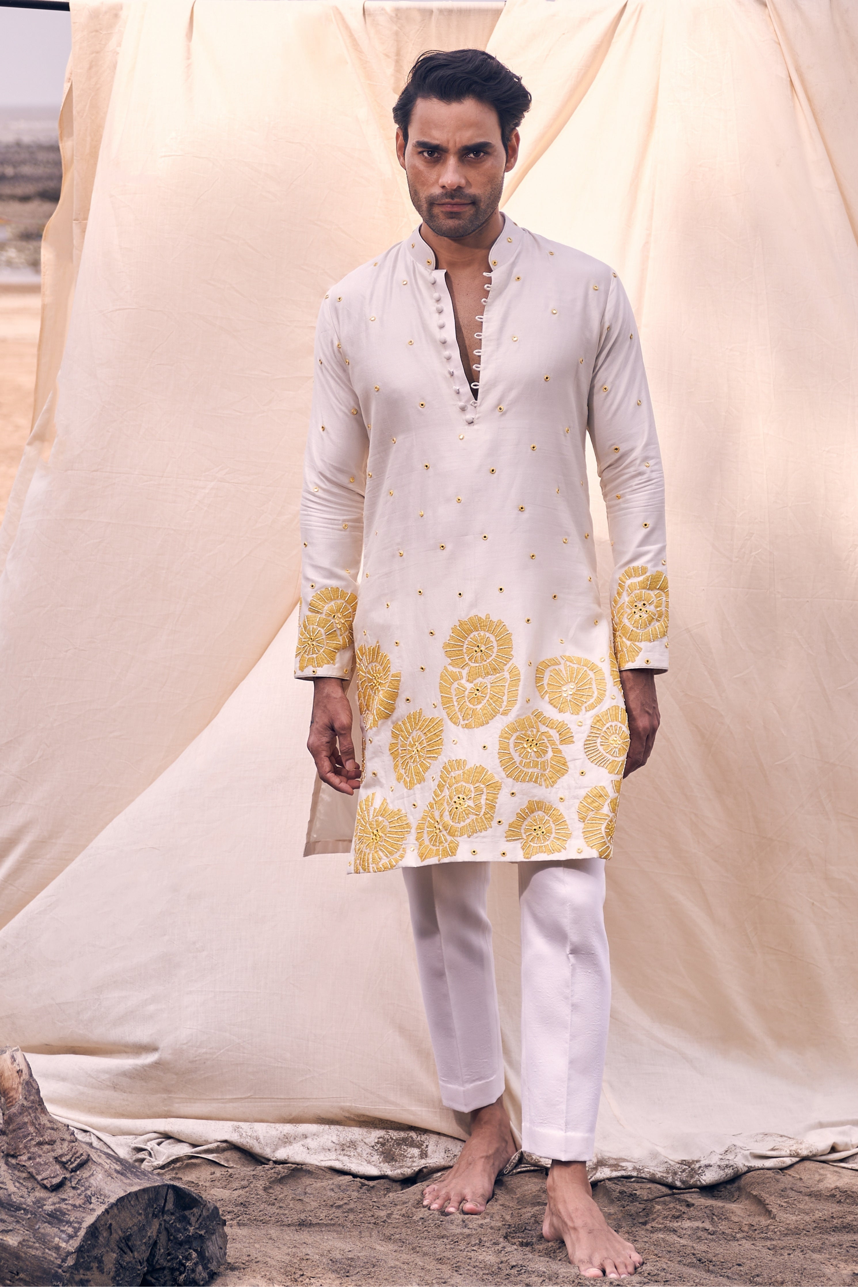 Floral Applique Kurta Set
