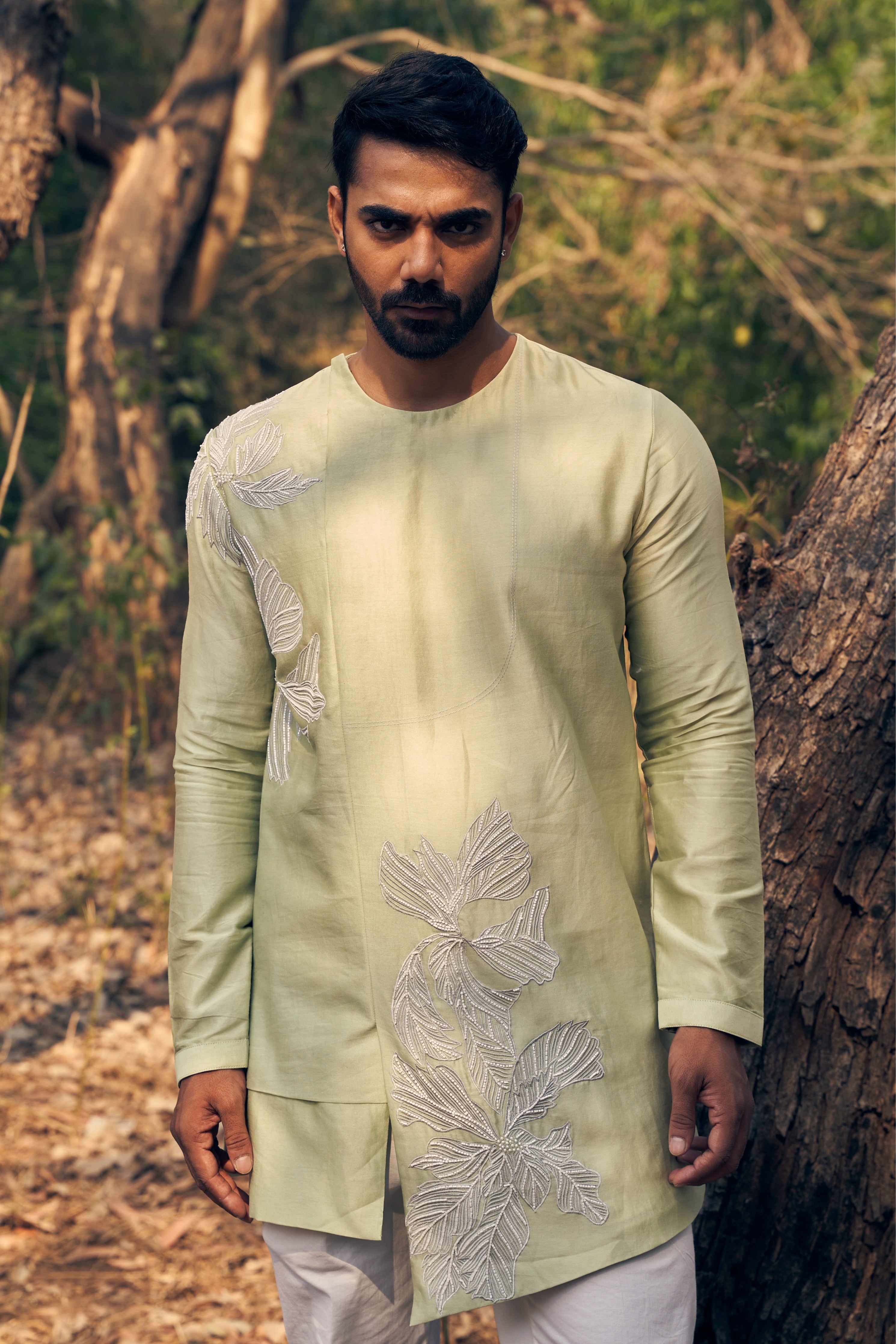 Asymmetric Floral Kurta Set