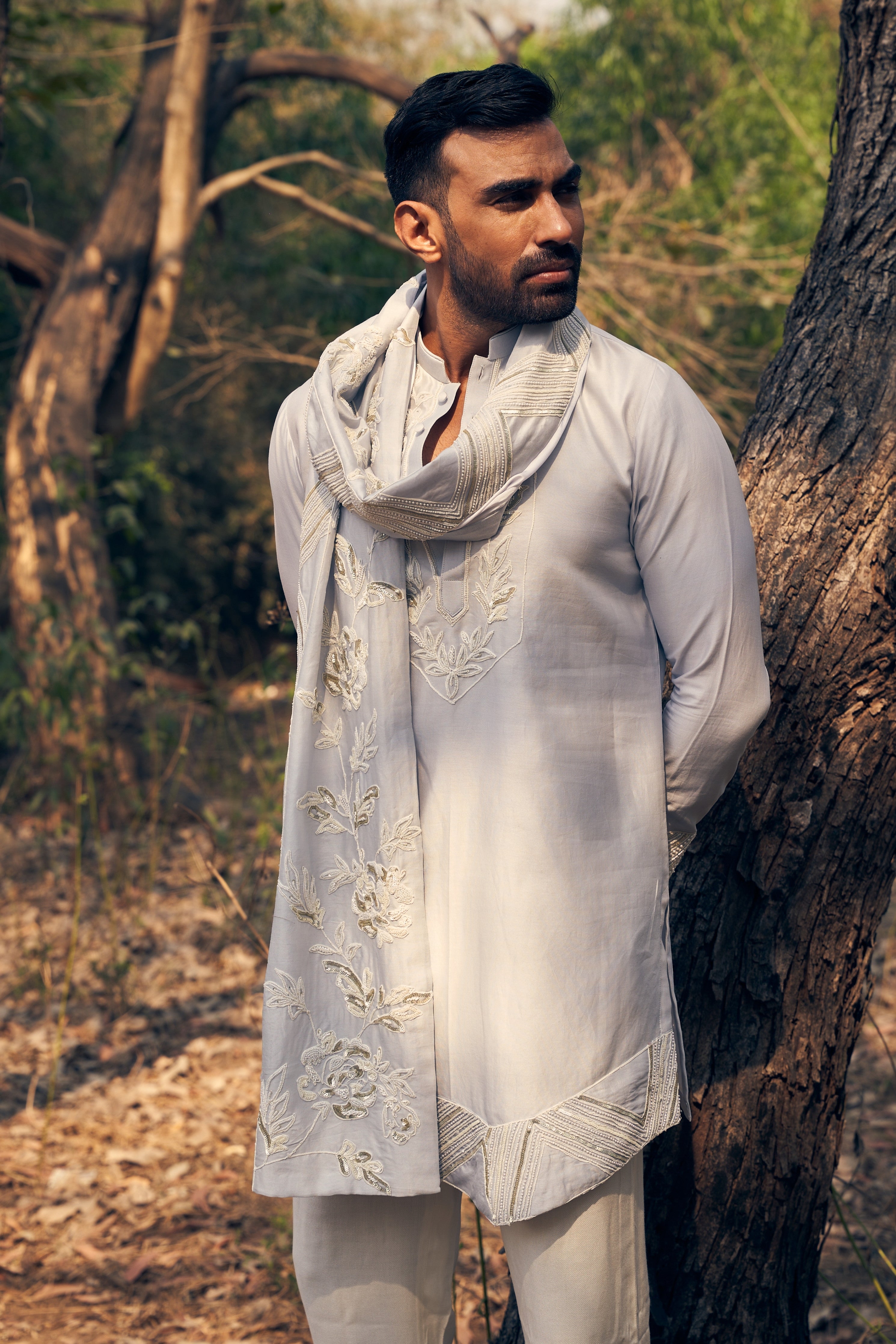 Ice Bath Kurta Stole Set
