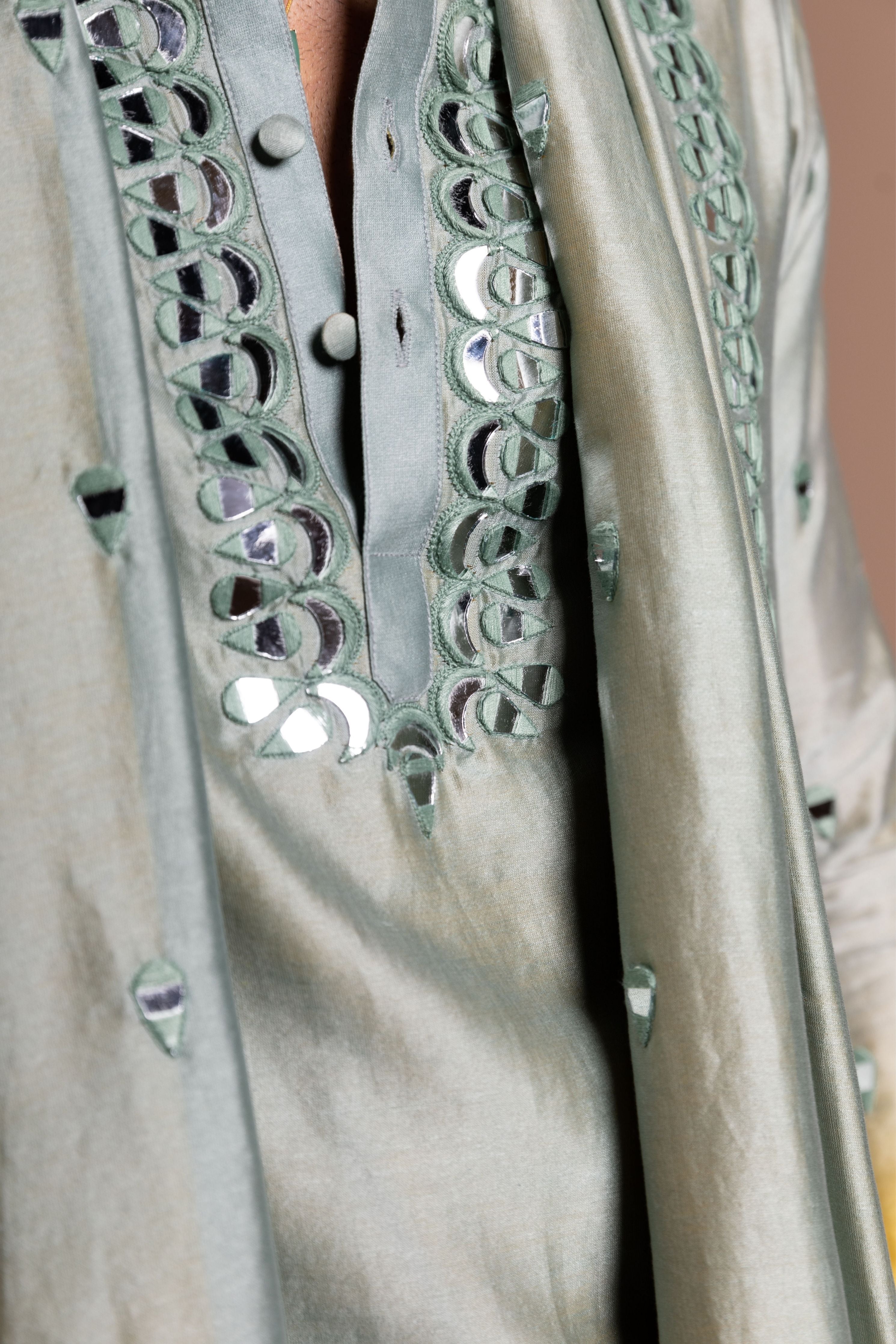 Balloon Mirror Ombre Kurta Stole Set