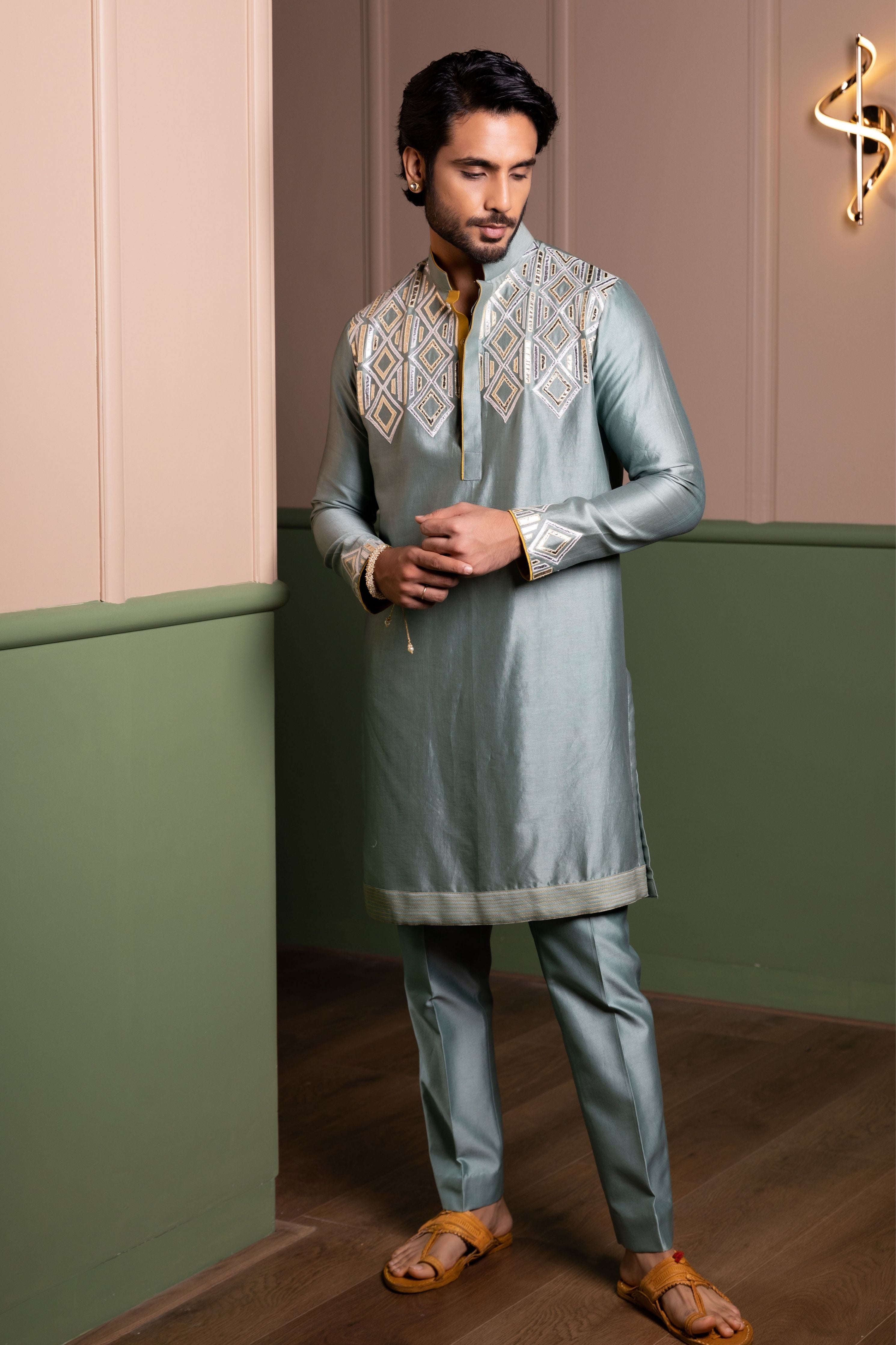 Leather Armour Kurta Set