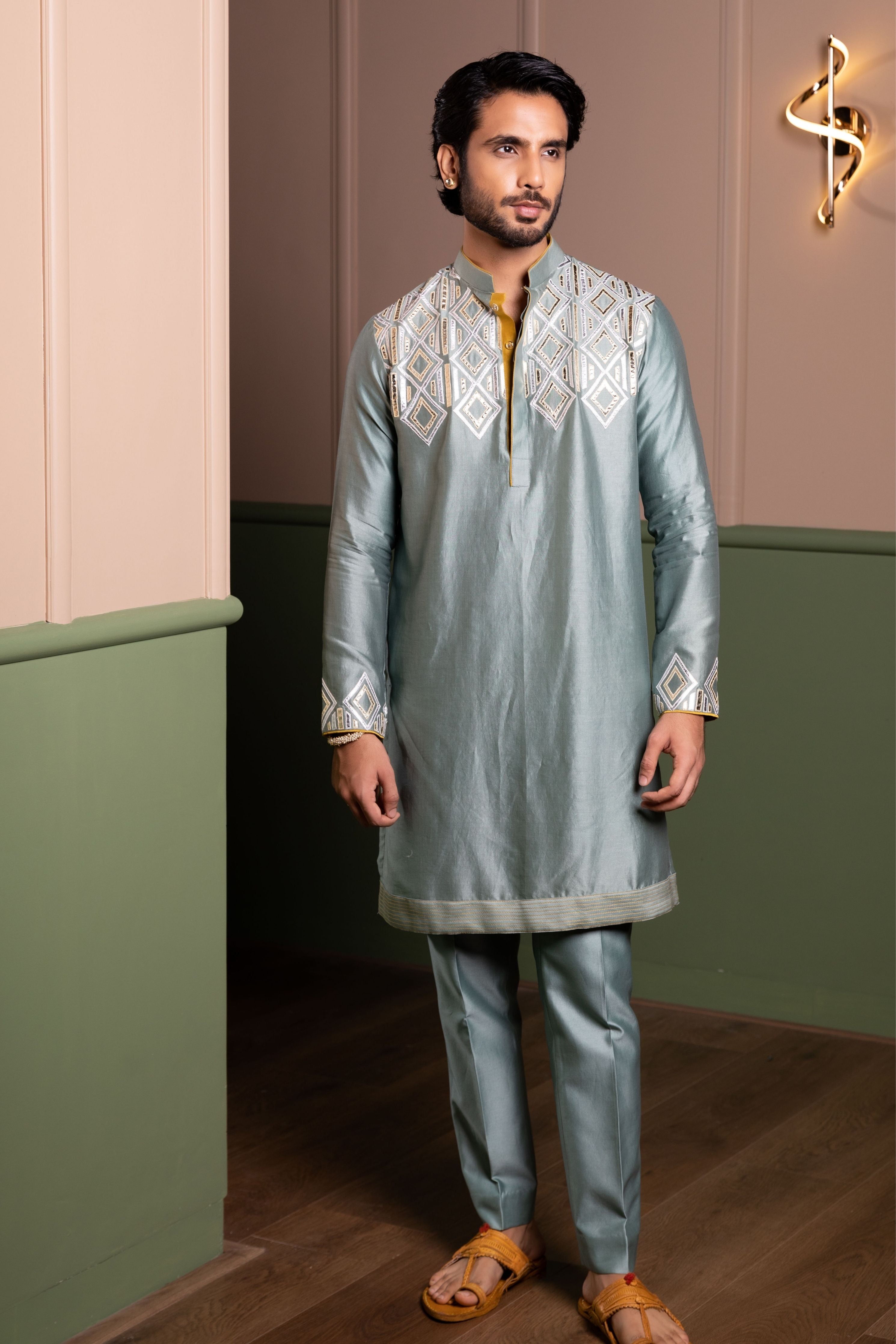 Leather Armour Kurta Set