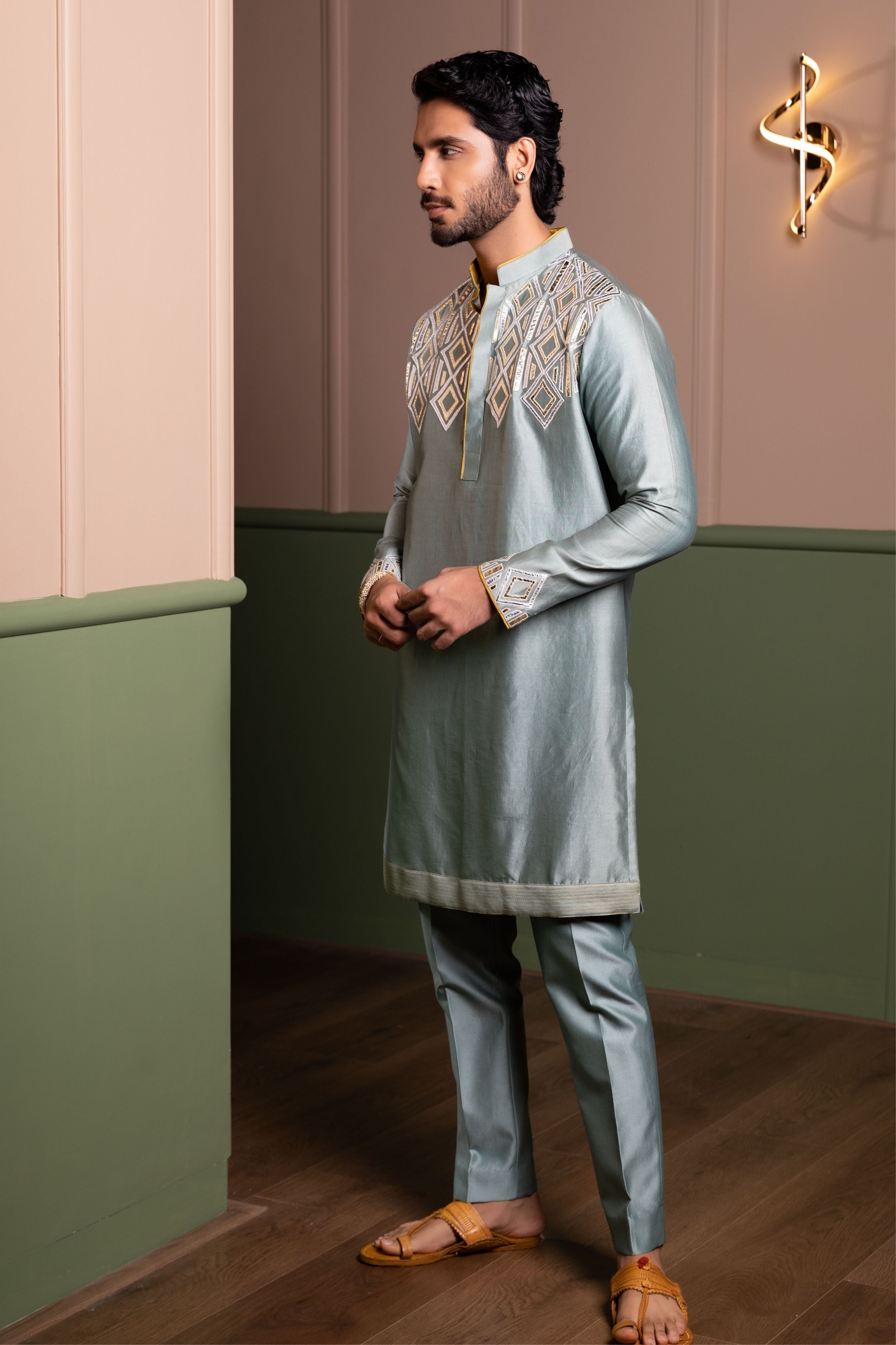 Leather Armour Kurta Set