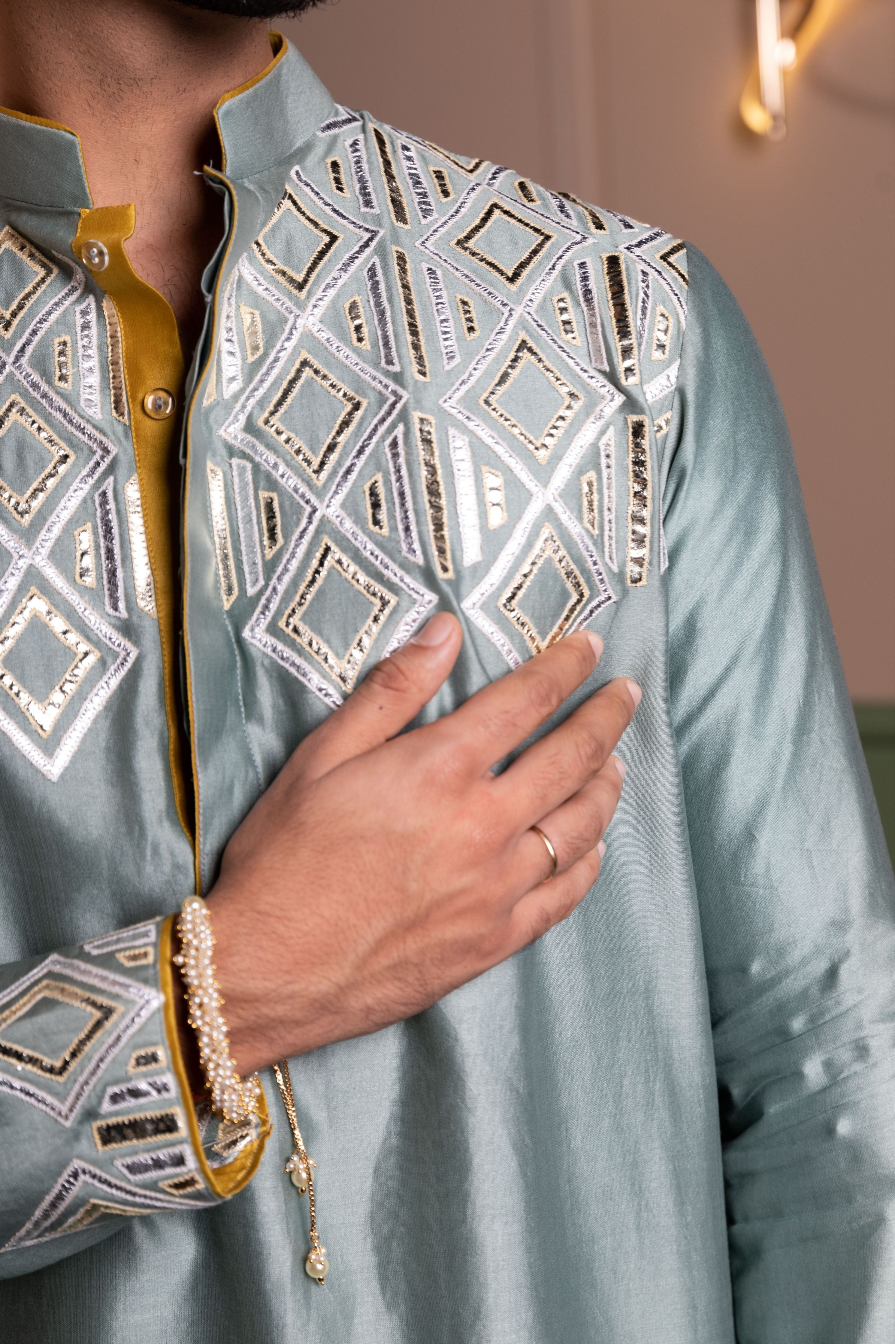 Leather Armour Kurta Set