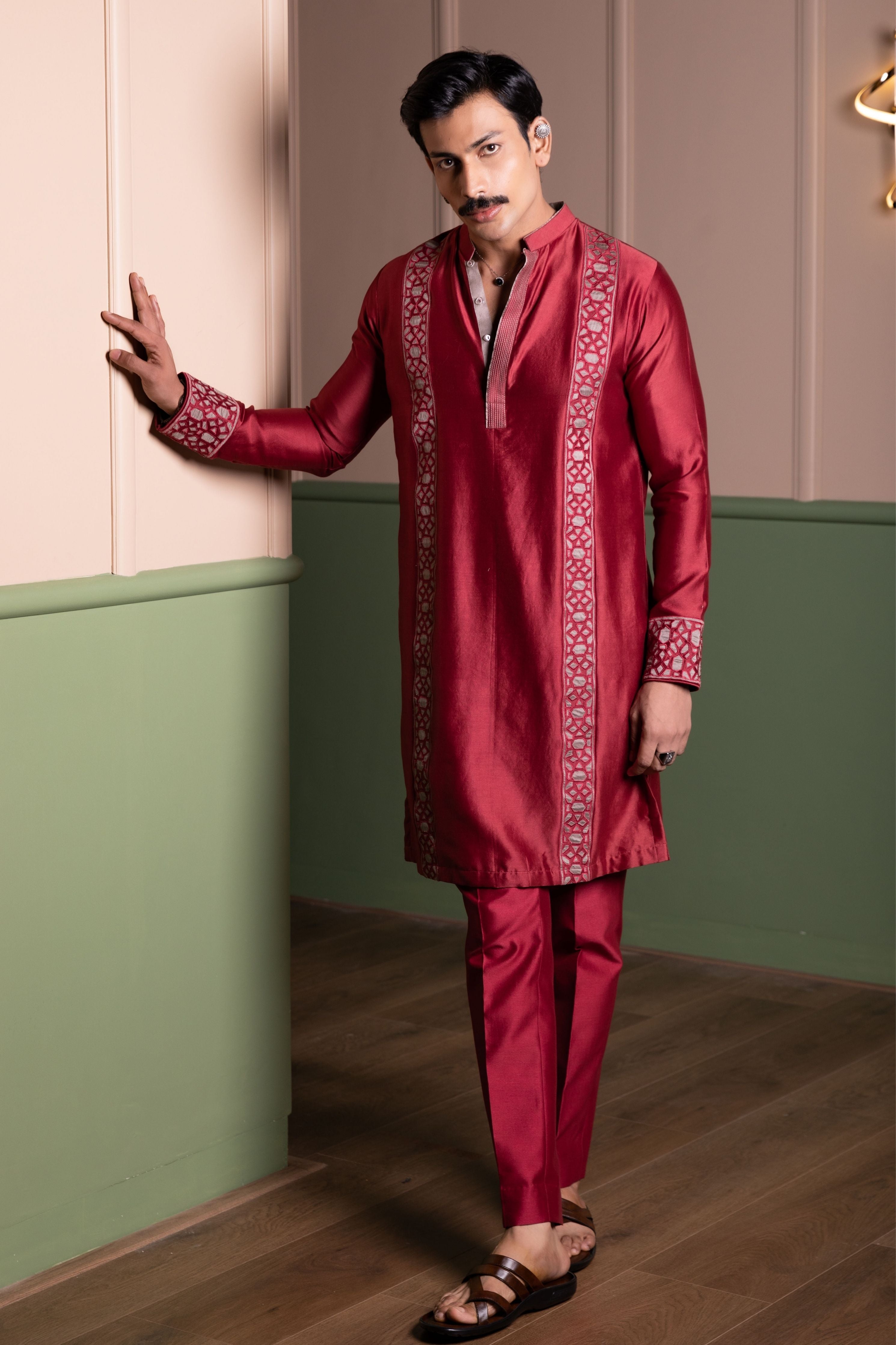 Applique Panel Kurta Set