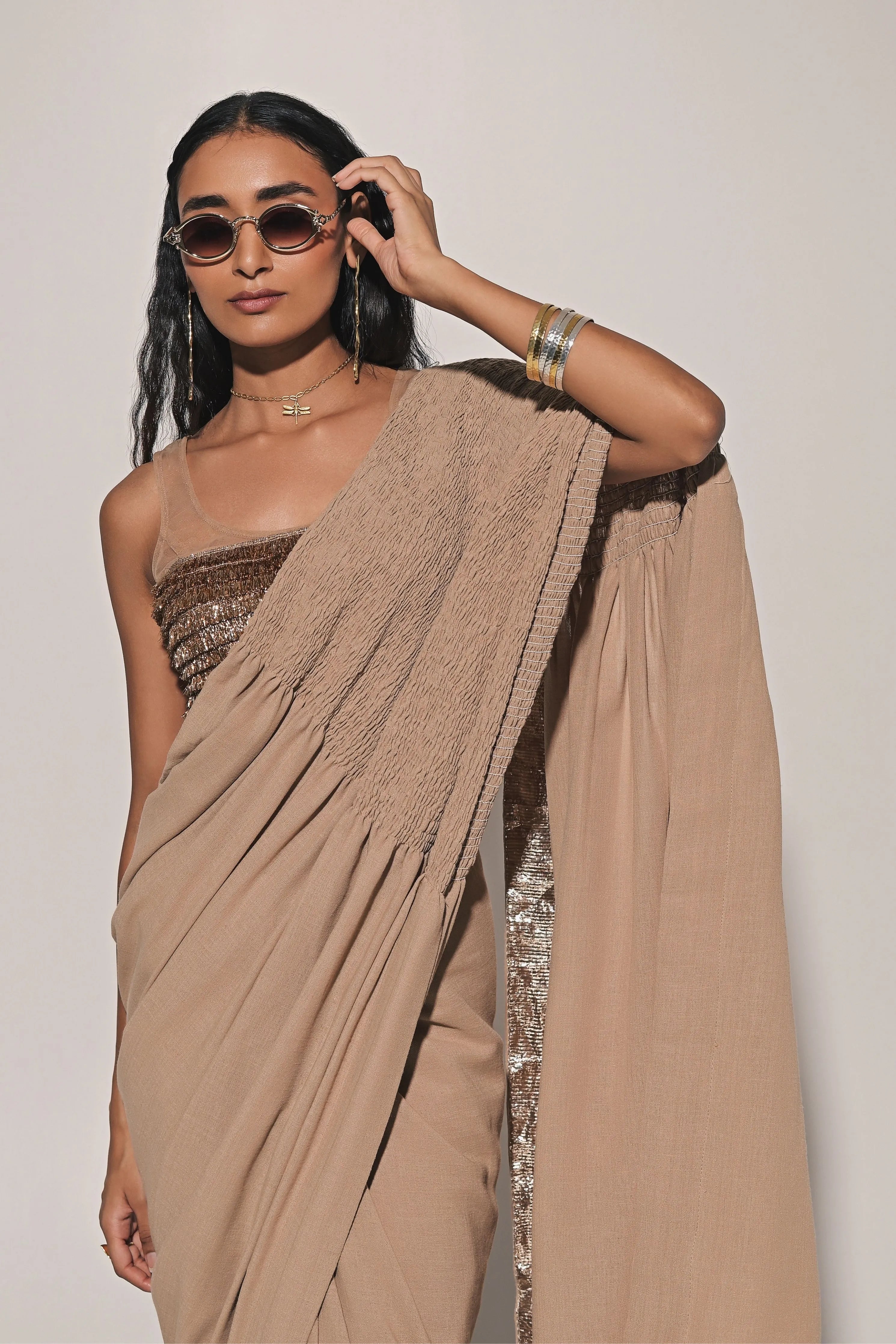 Taarini Saree With Jhaalar Blouse