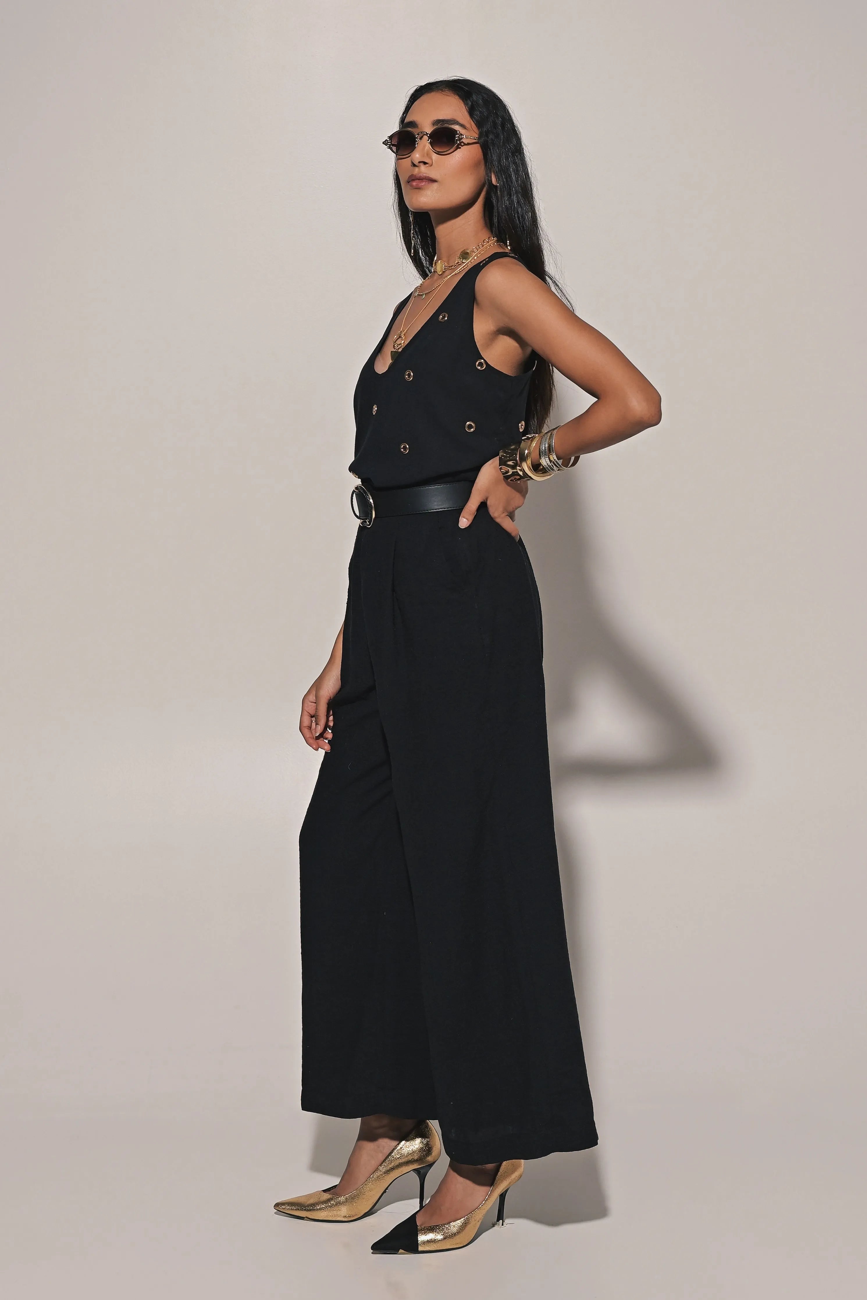Kage Blouse With Pants And Overcoat