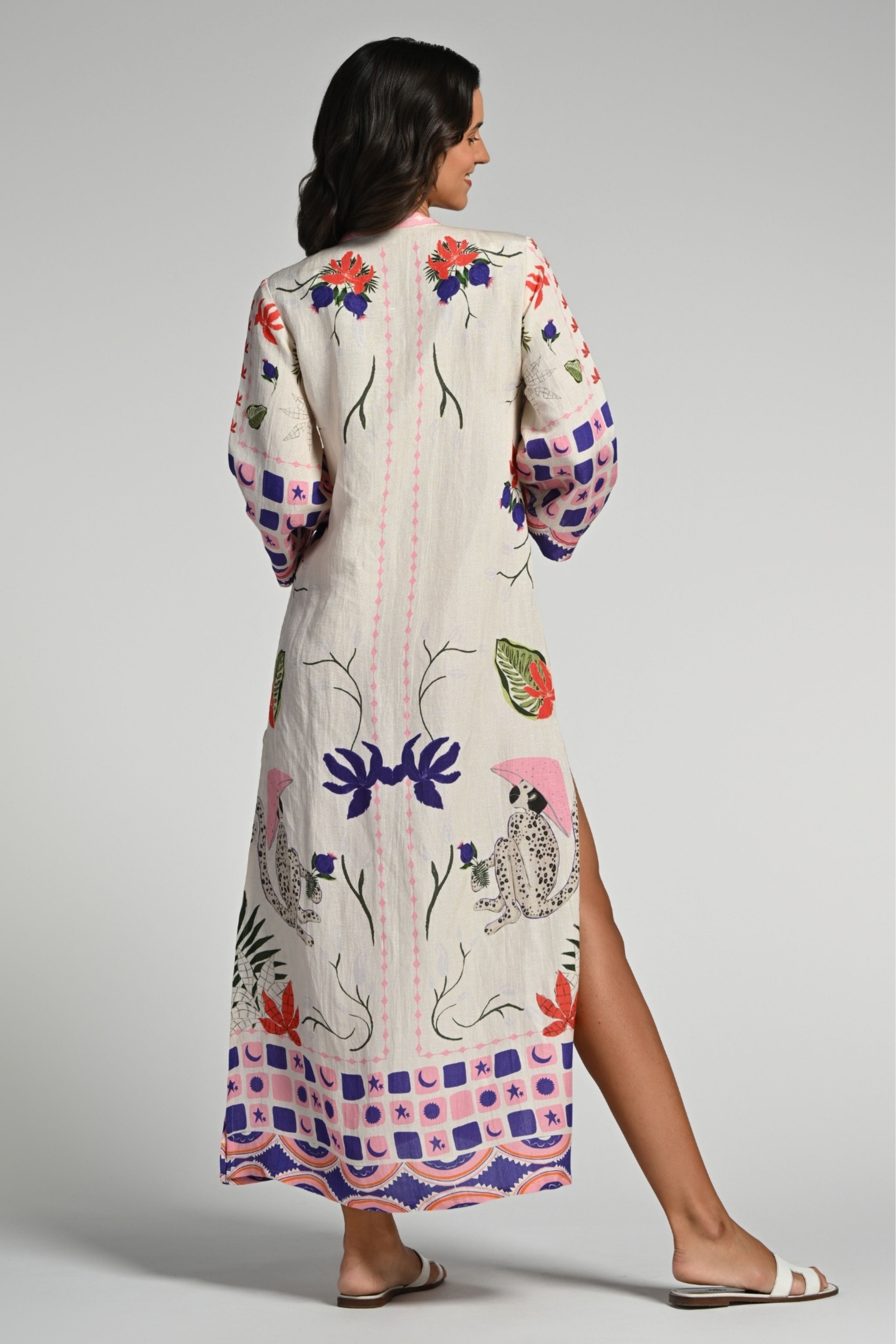Monkey Pop Linen Kaftan