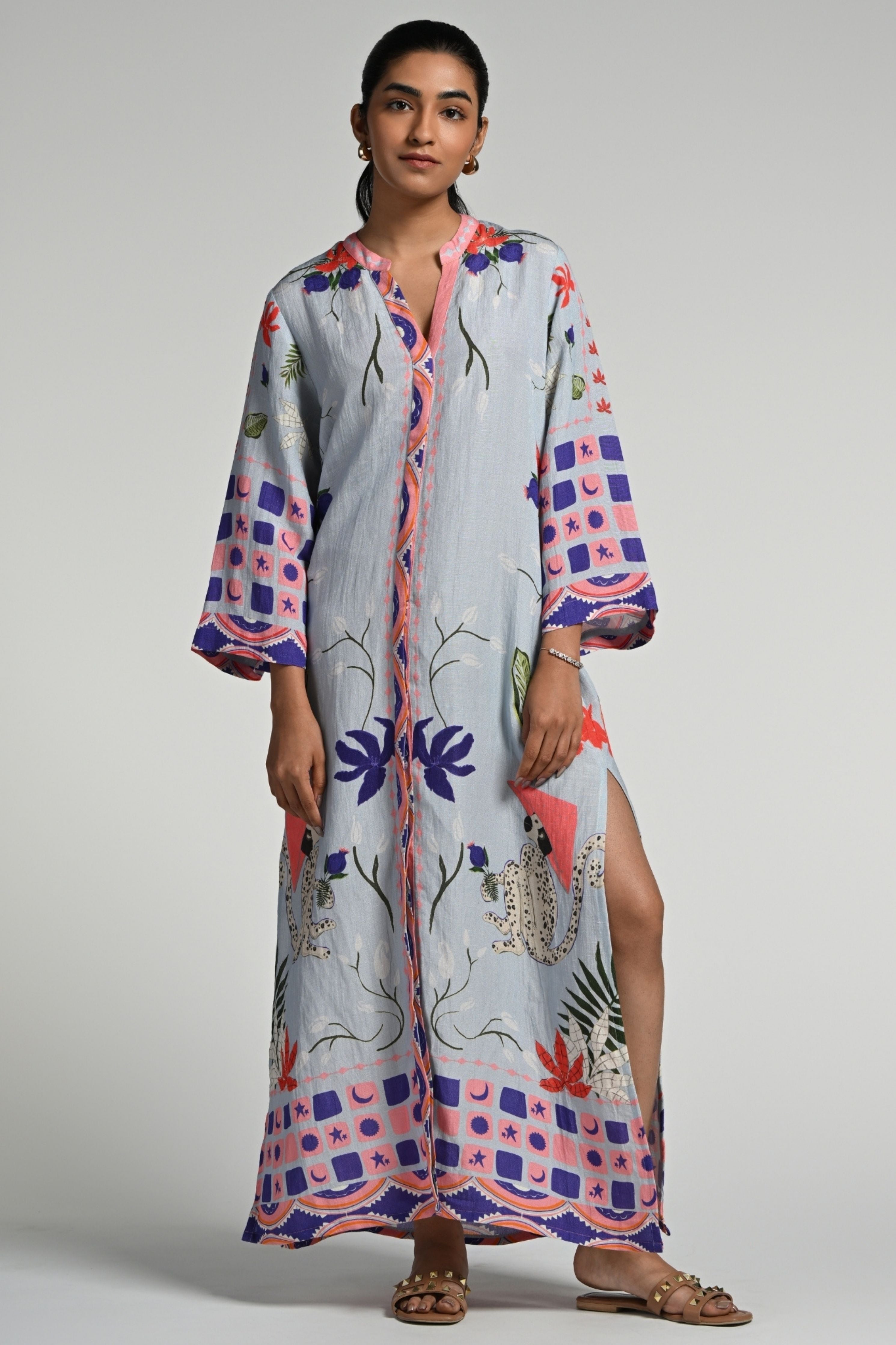 Monkey Pop Linen Kaftan