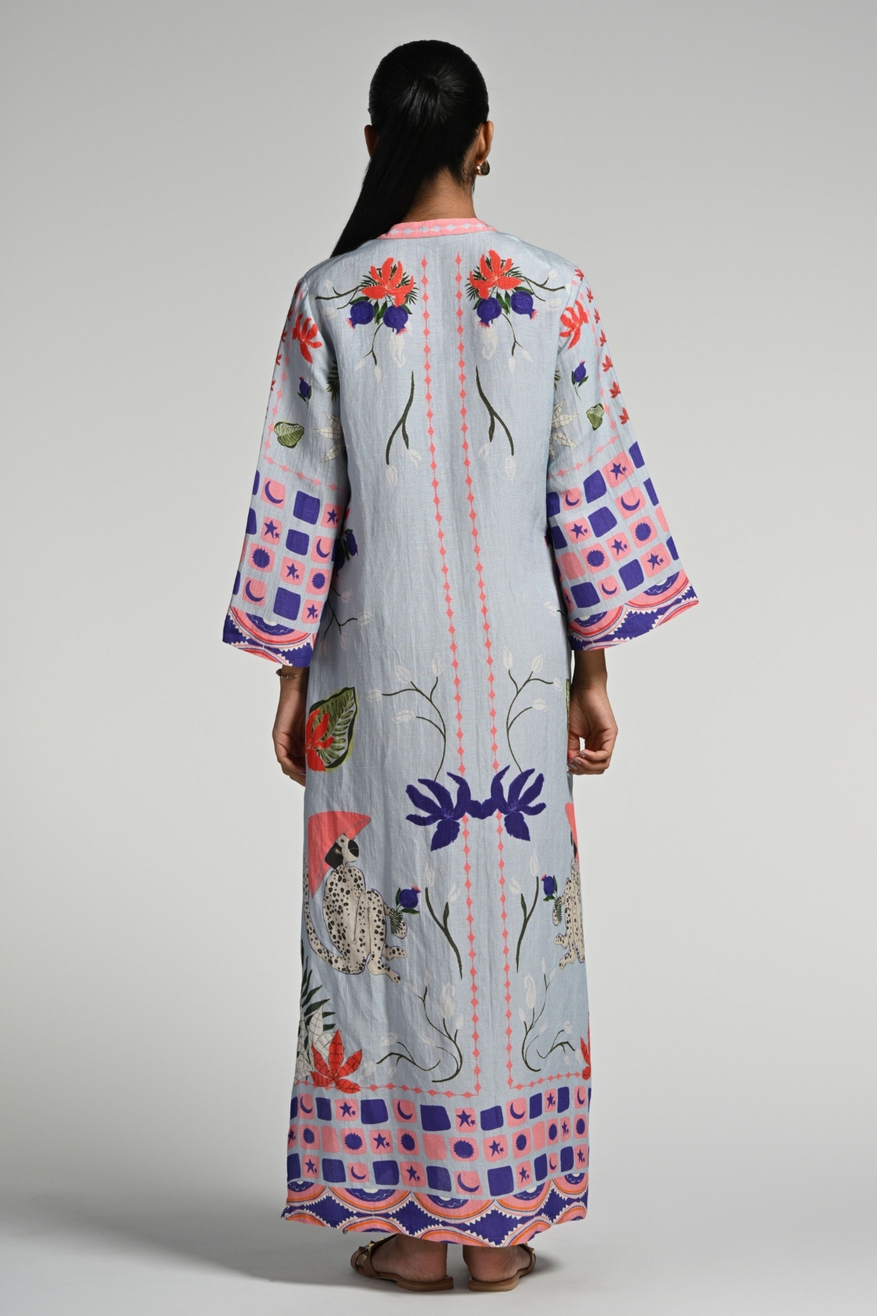 Monkey Pop Linen Kaftan