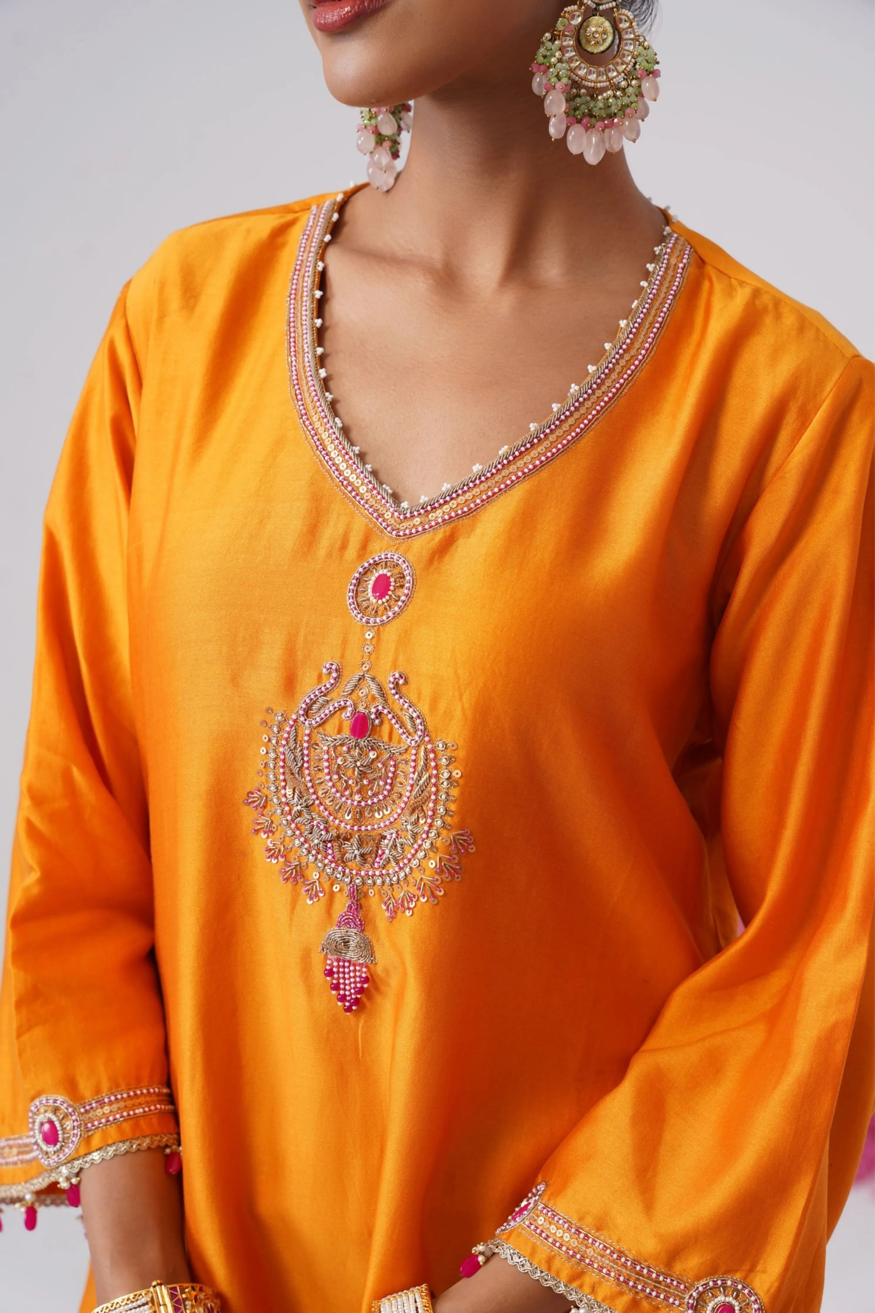 Kesariya Kurta Set