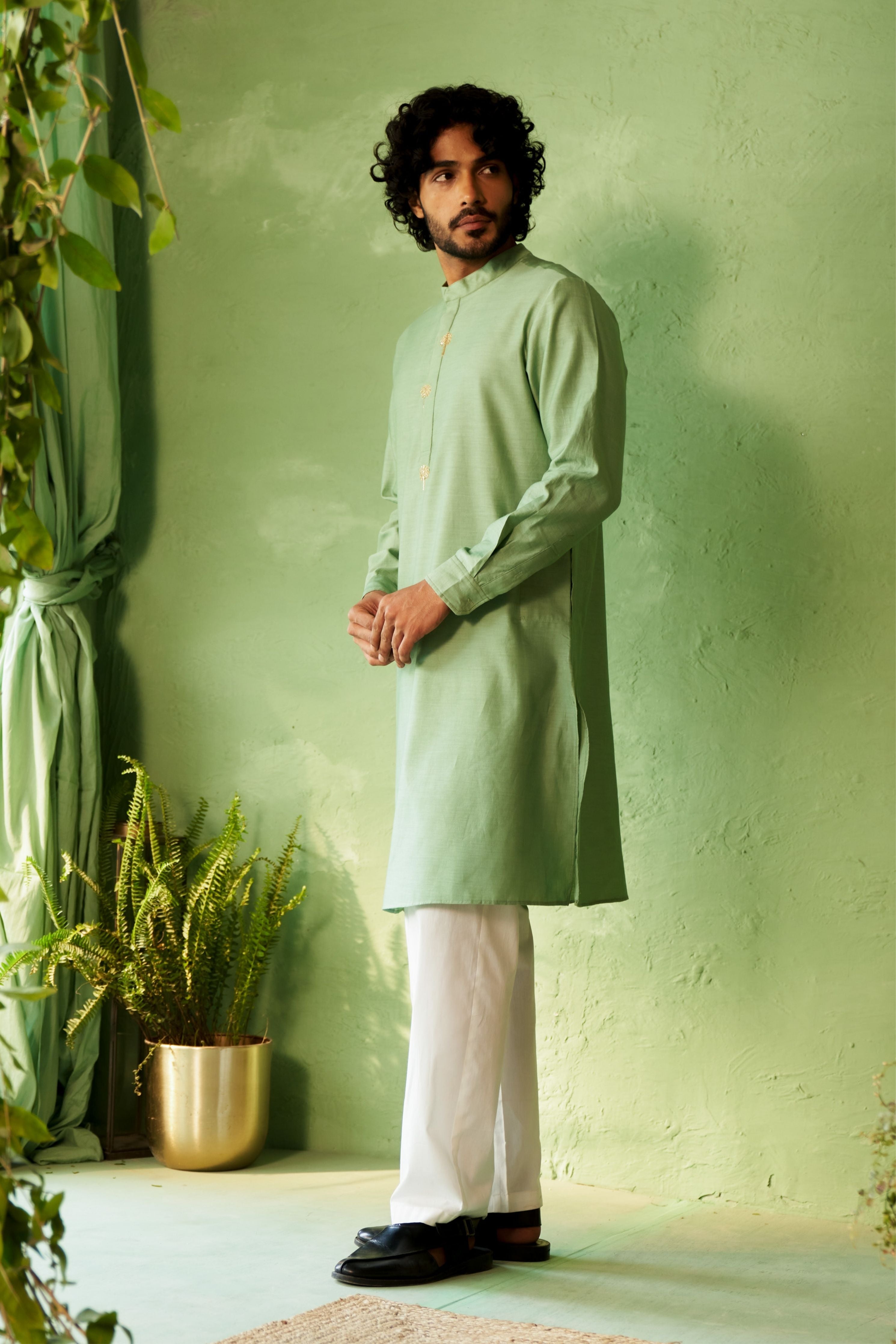 Placket Embroidery Mens Kurta set