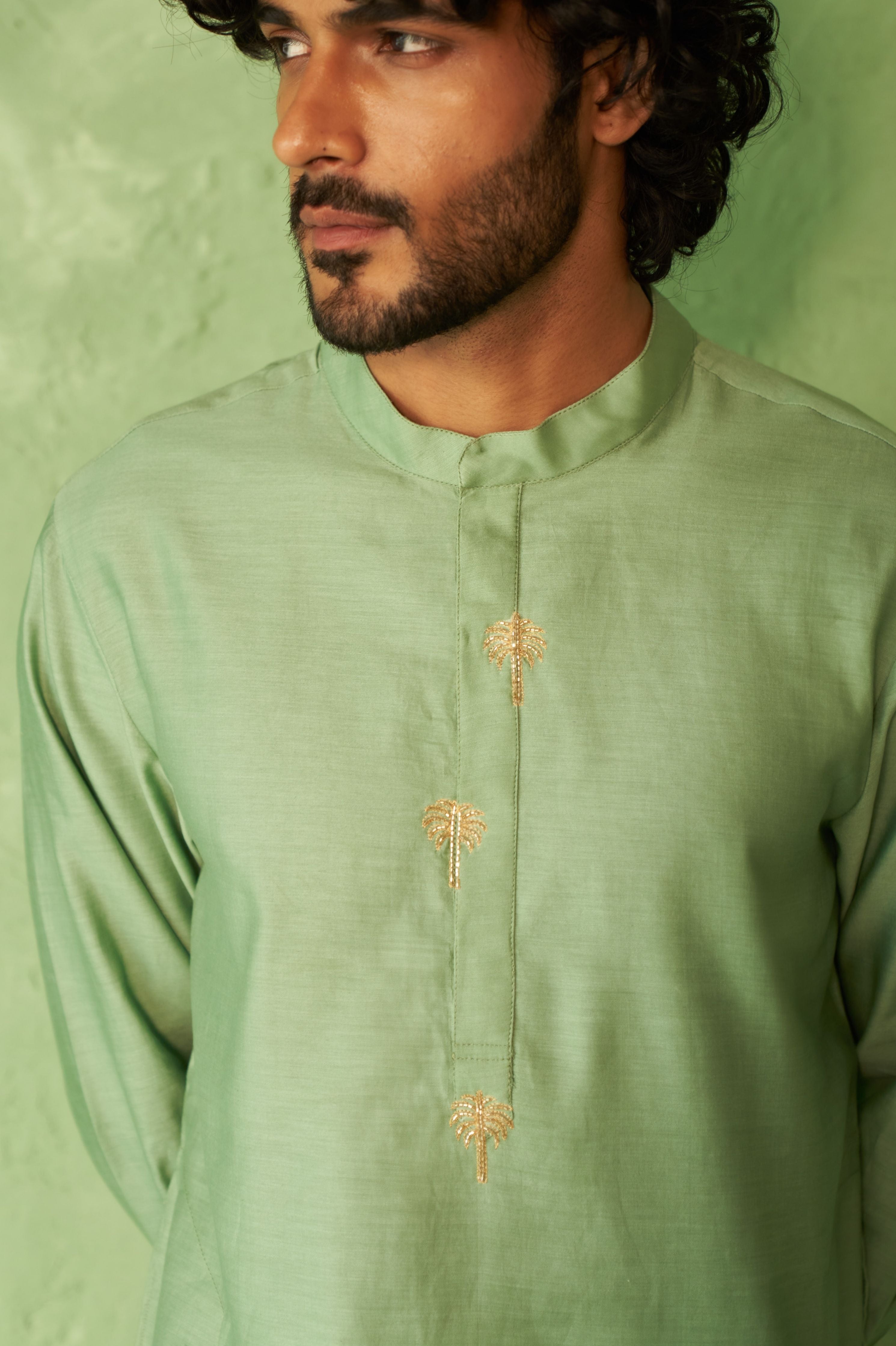 Placket Embroidery Mens Kurta set