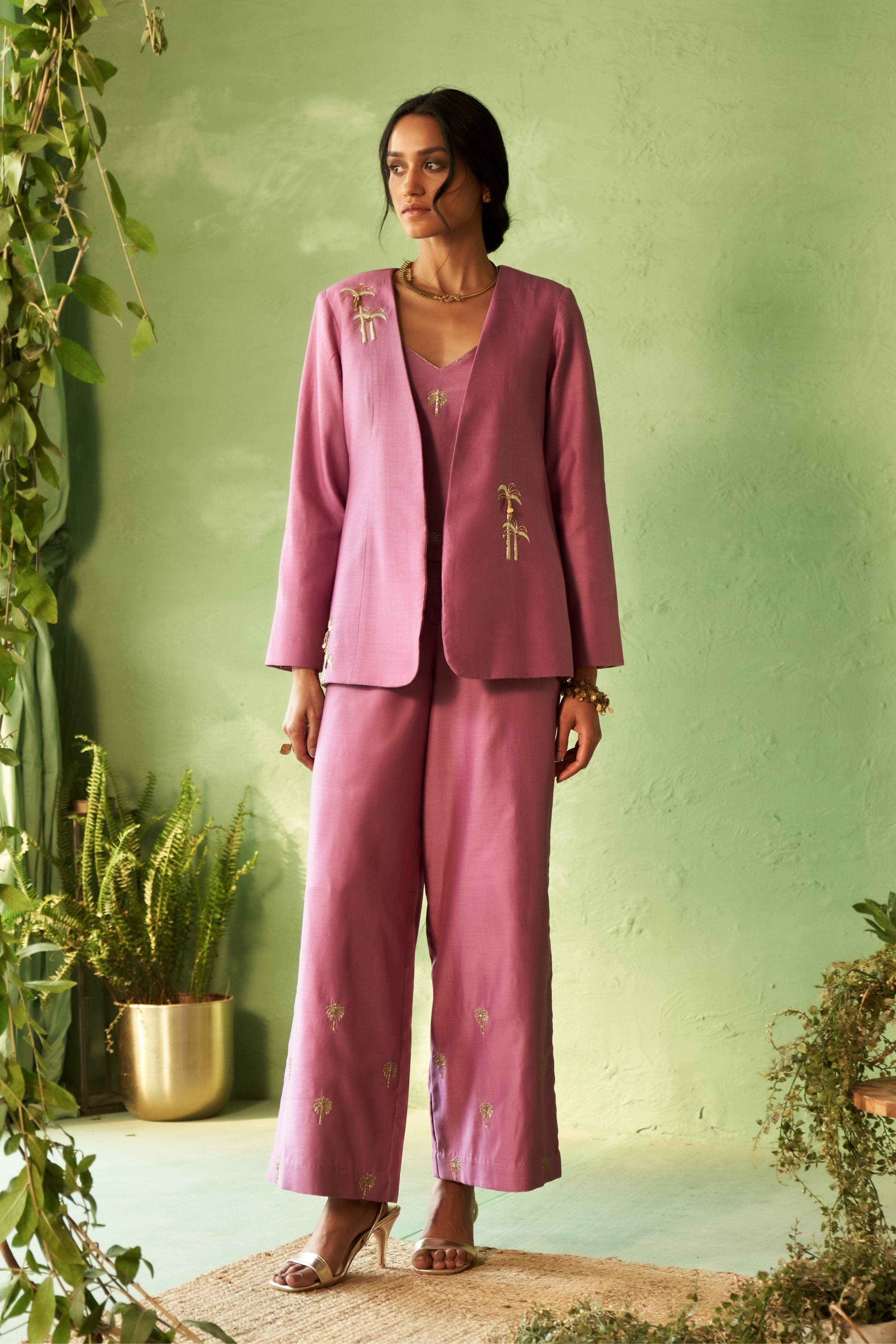 Purple Lounge Jacket set
