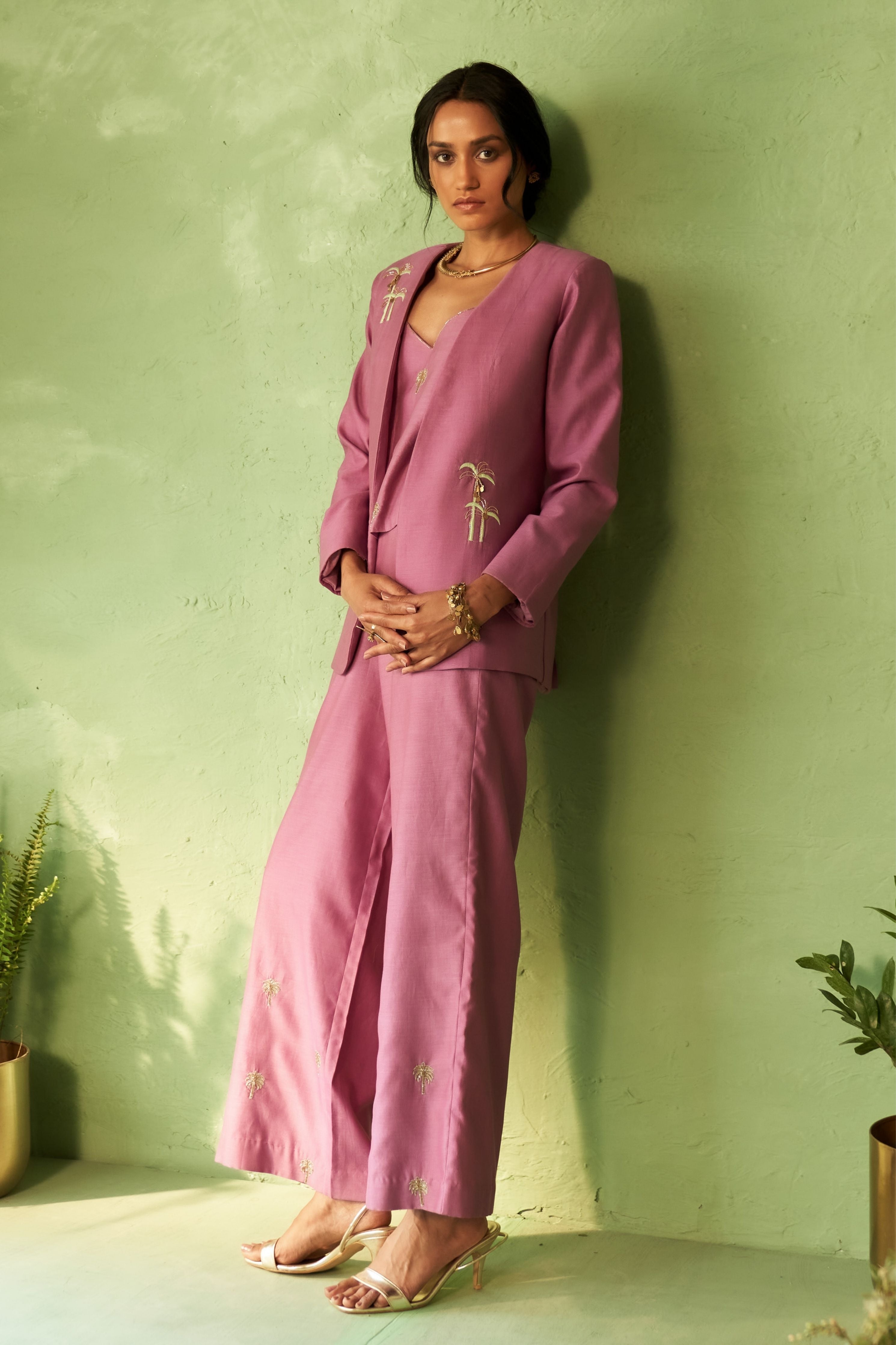 Purple Lounge Jacket set
