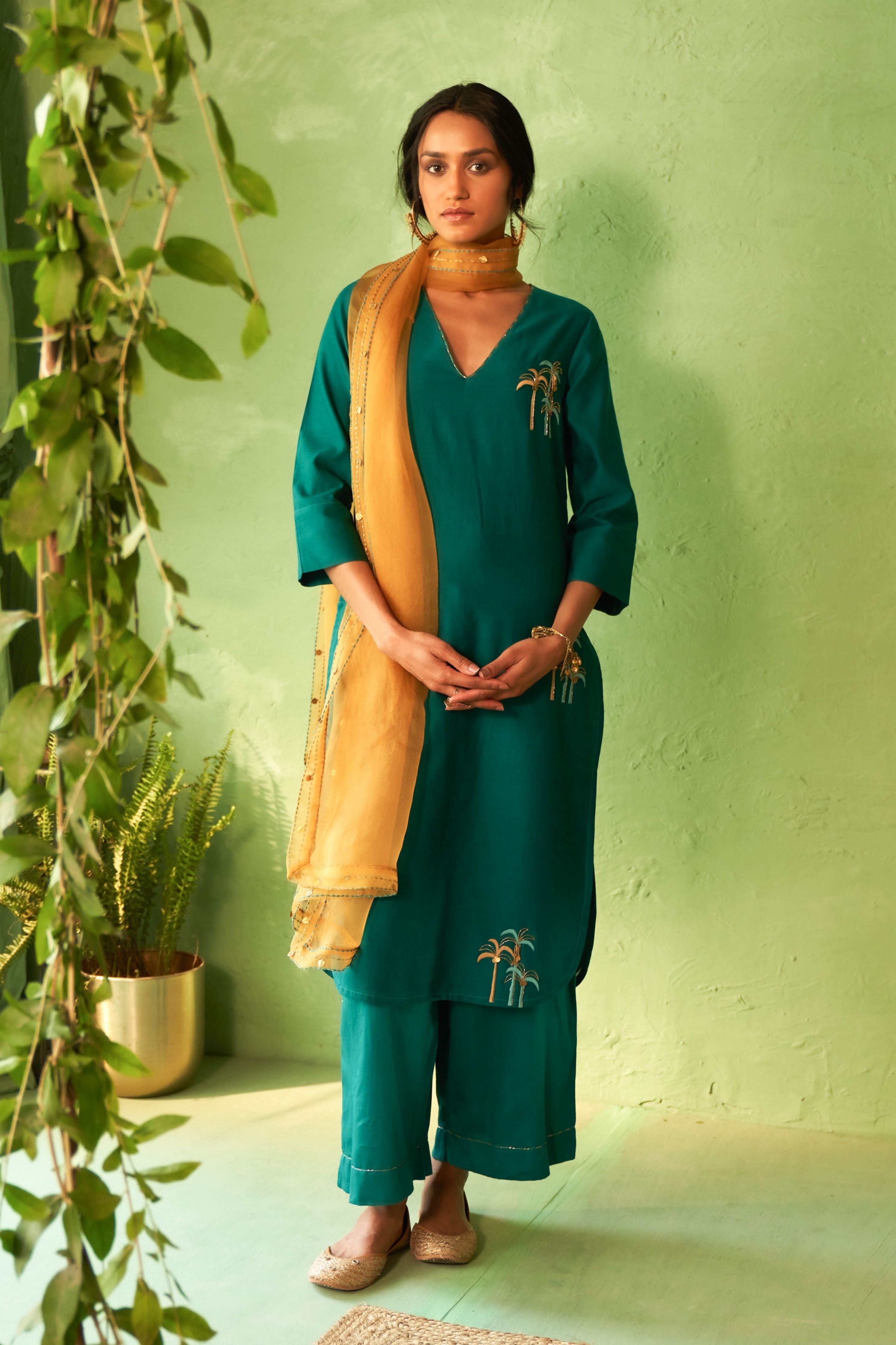 Peacock Green Tunic Set