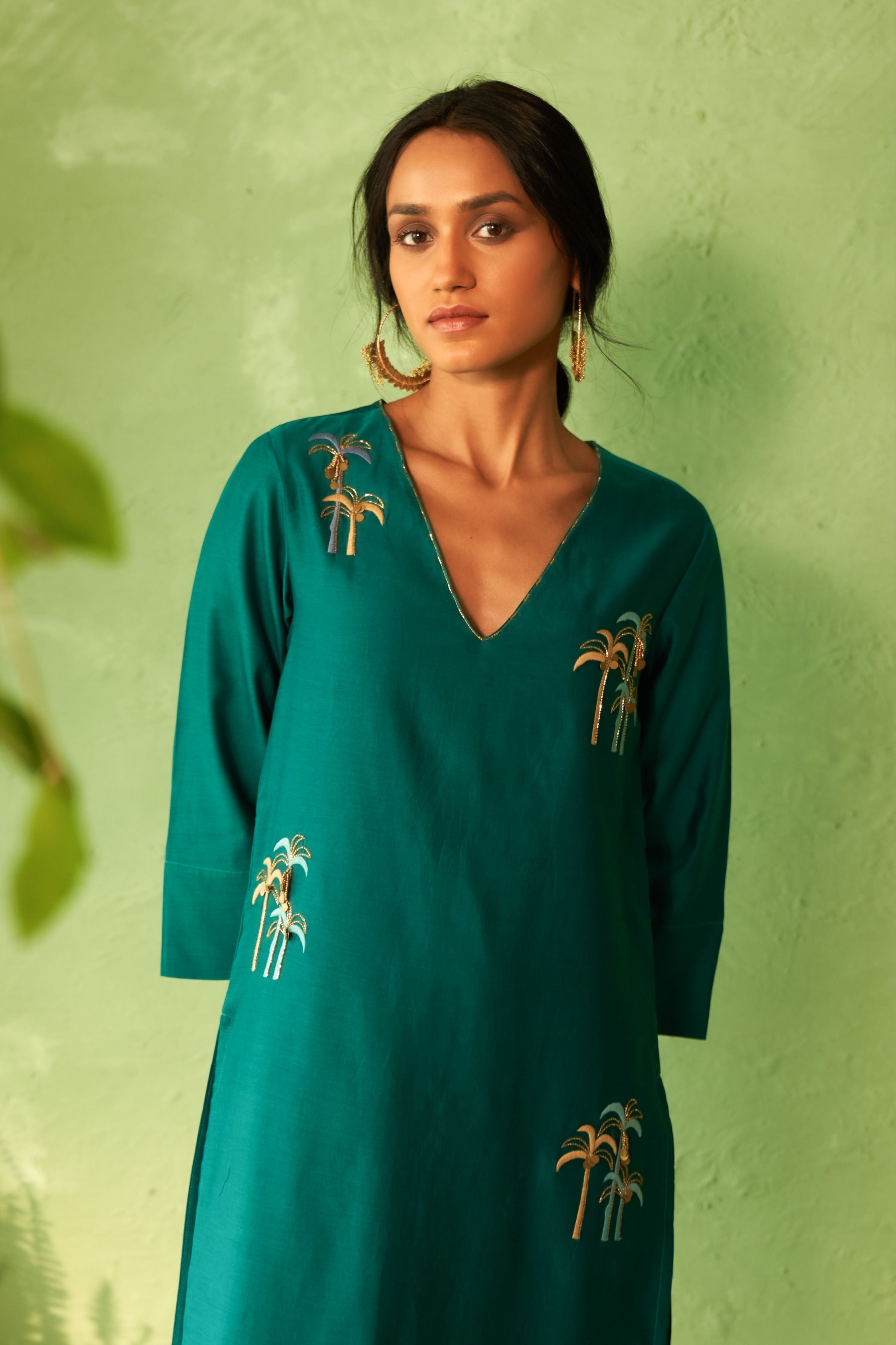 Peacock Green Tunic Set