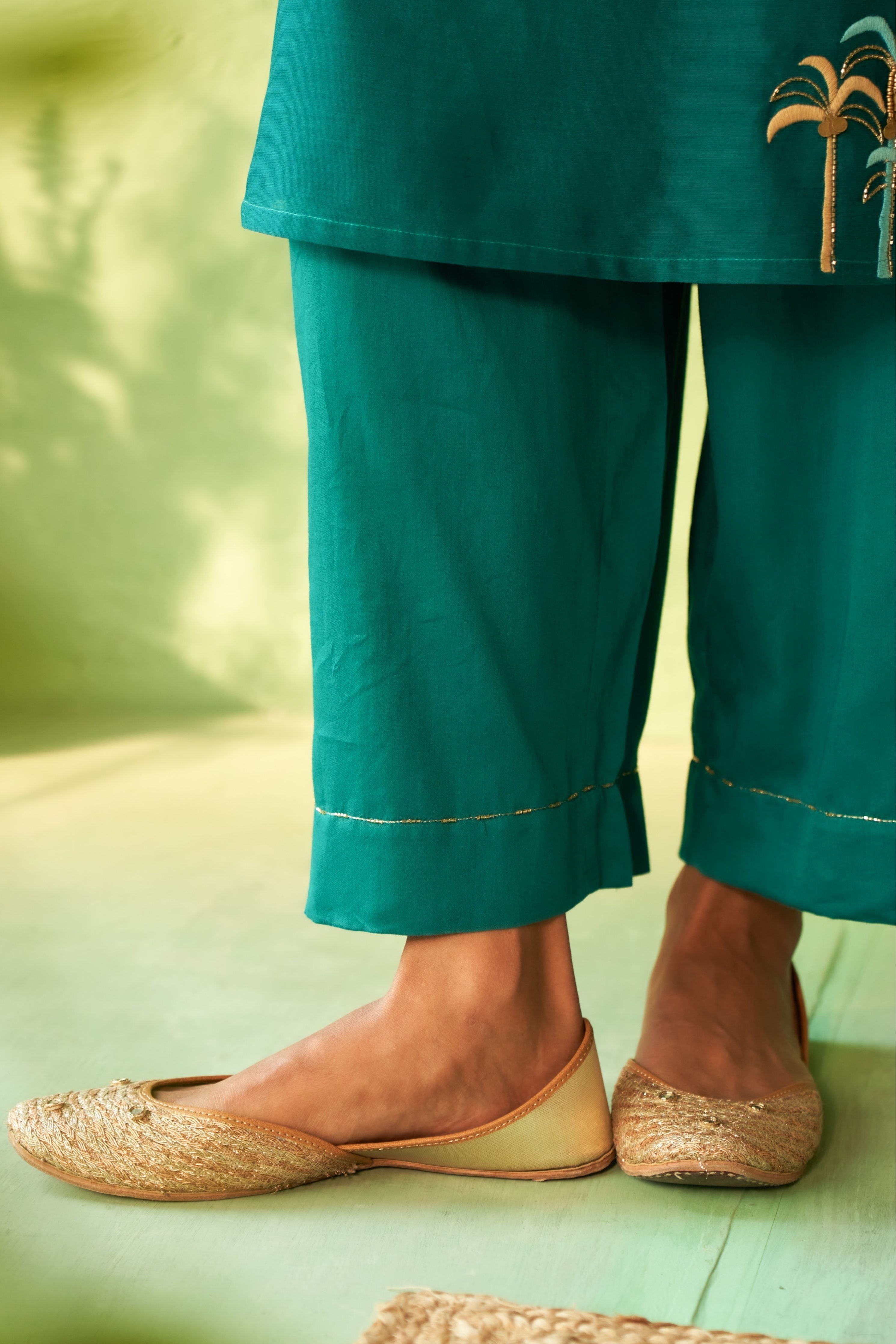 Peacock Green Tunic Set