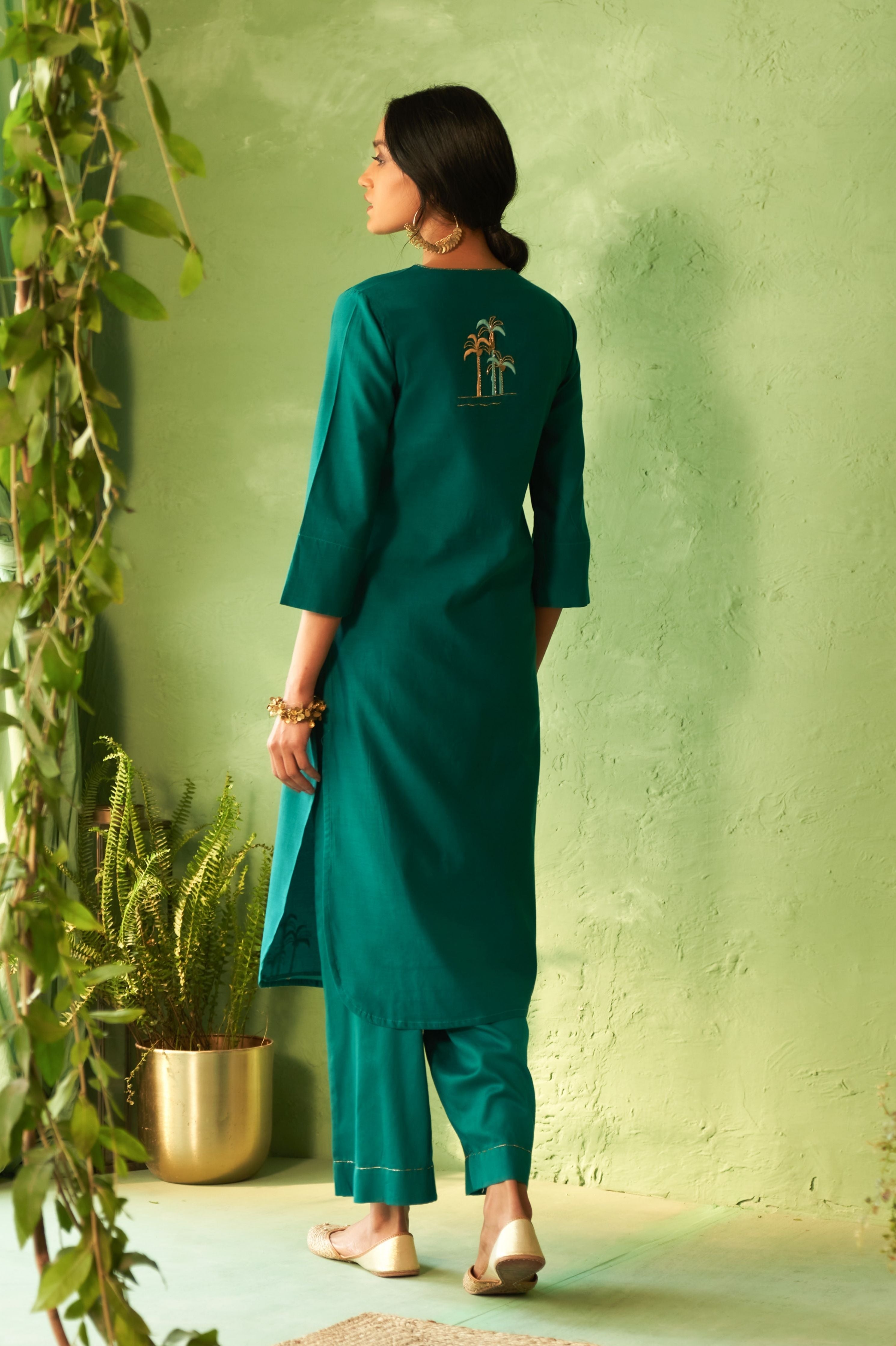 Peacock Green Tunic Set