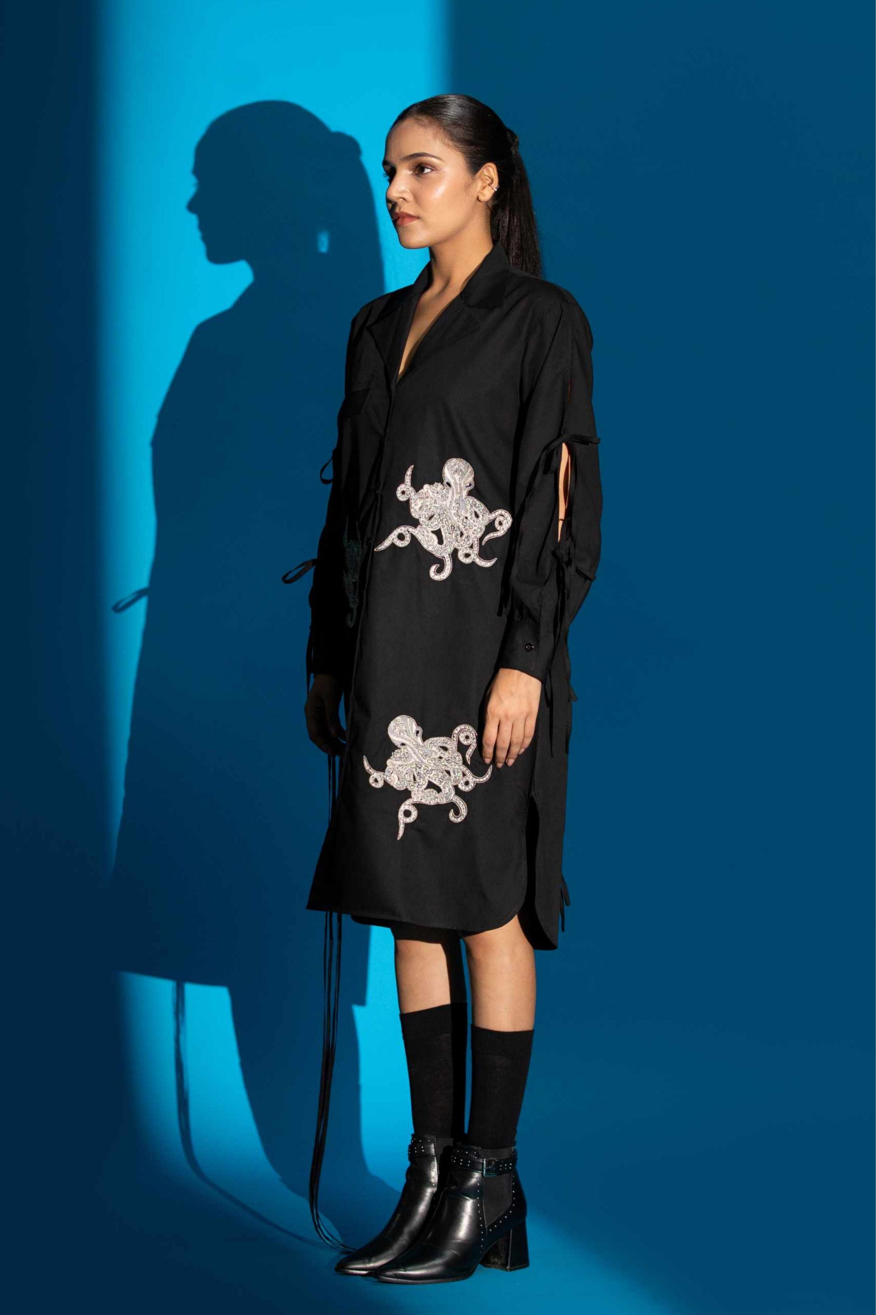 Black Krake Octopus Dress