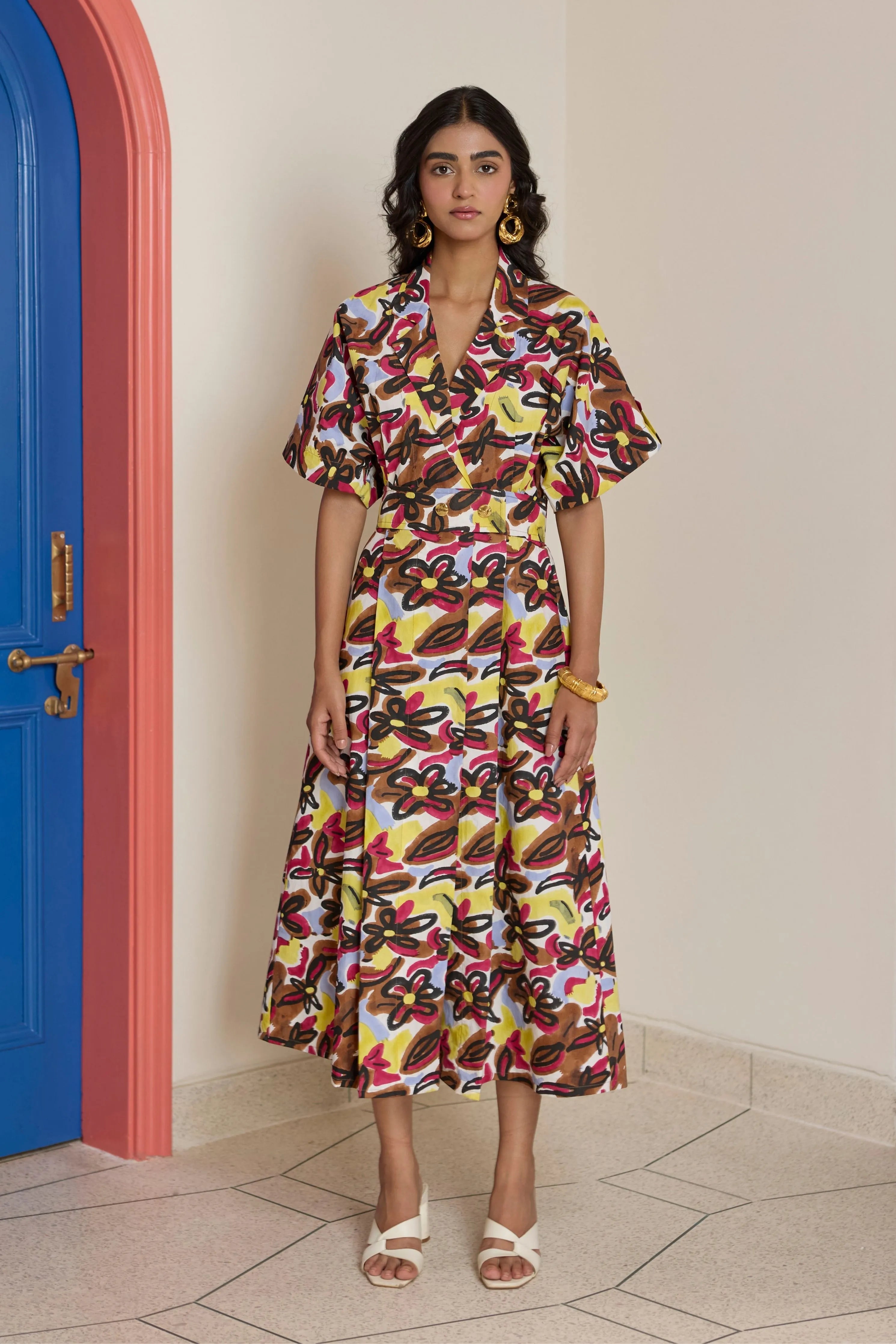 Abstract Dawn Wrap Dress