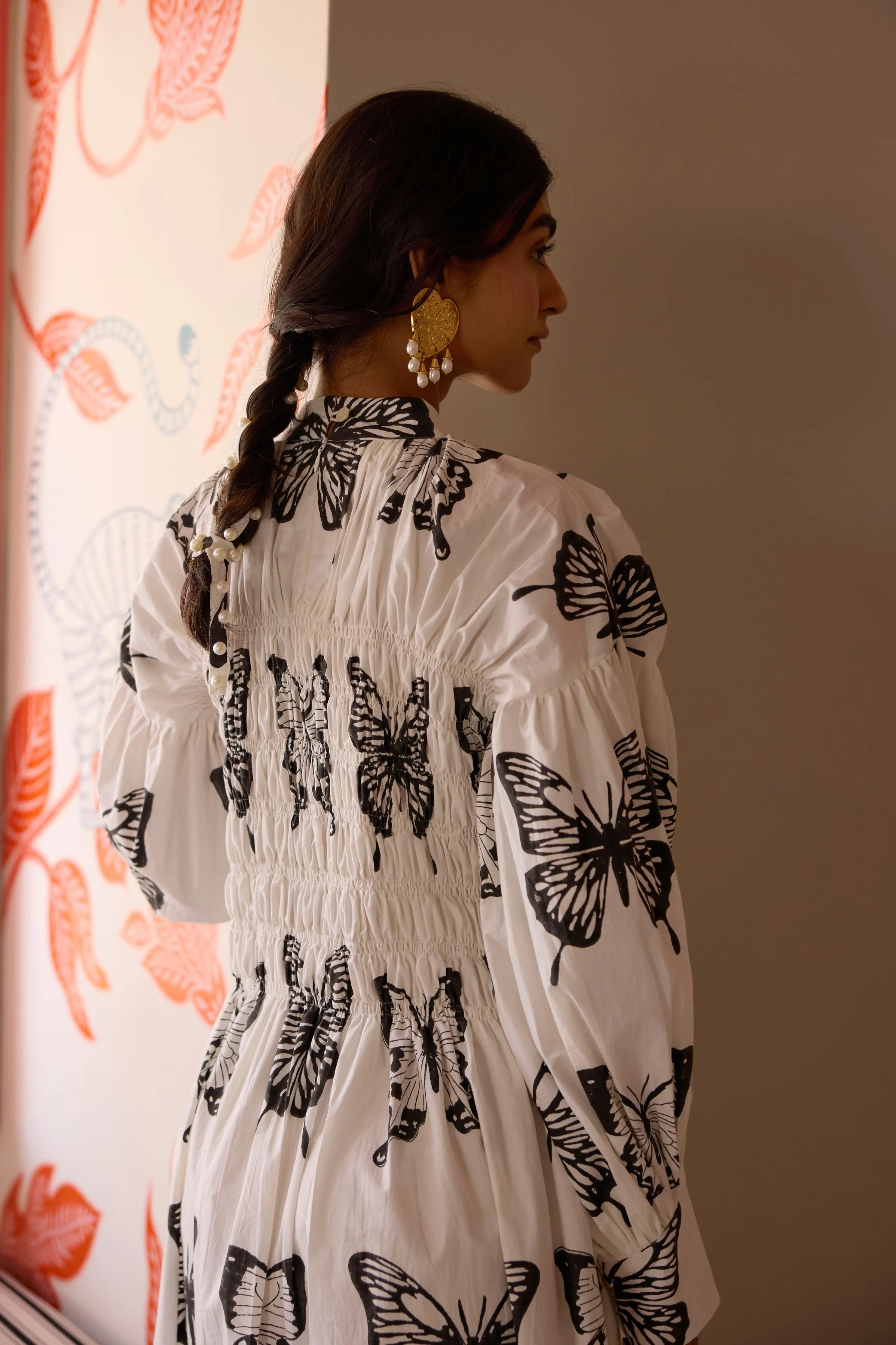 Butterfly Smocked Long Dress