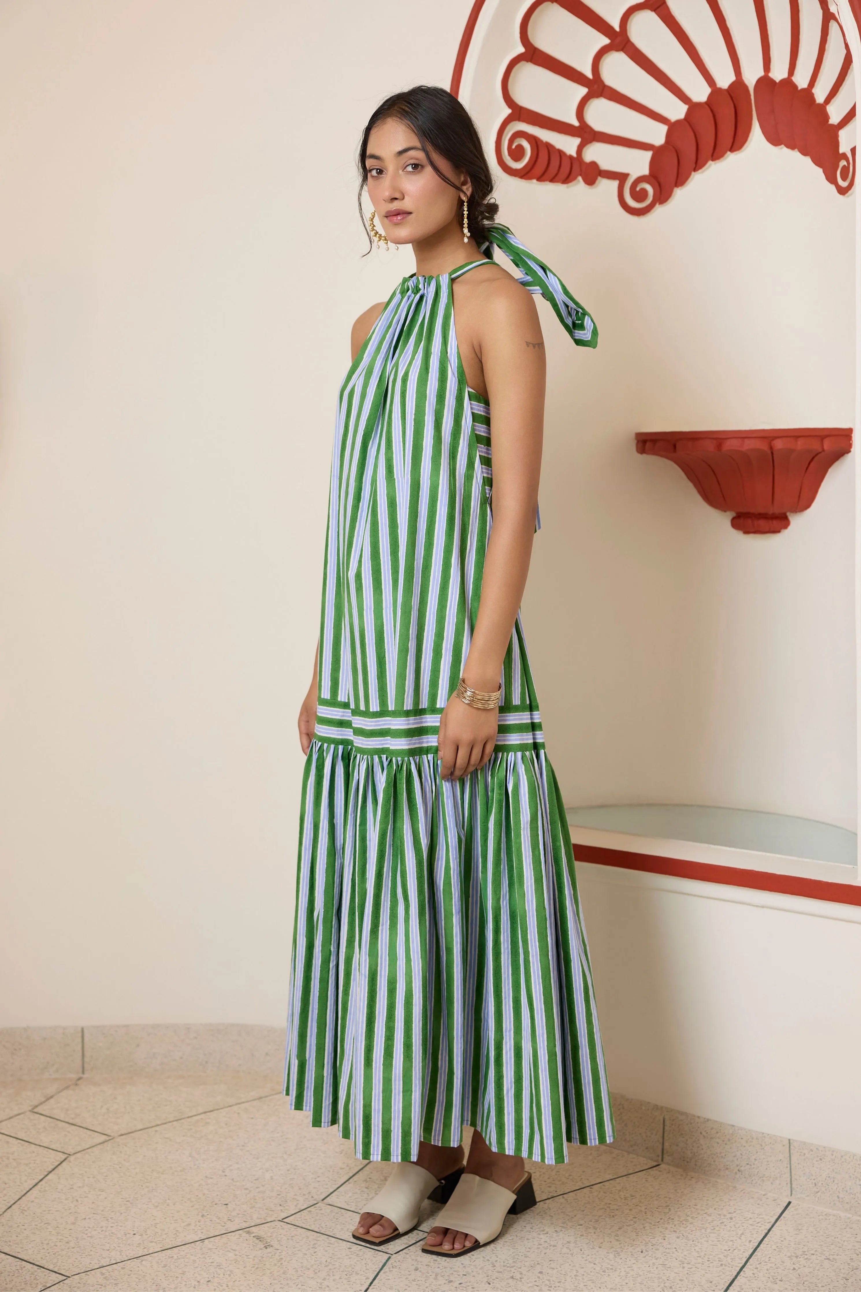 Forest Green Halter Maxi Dress