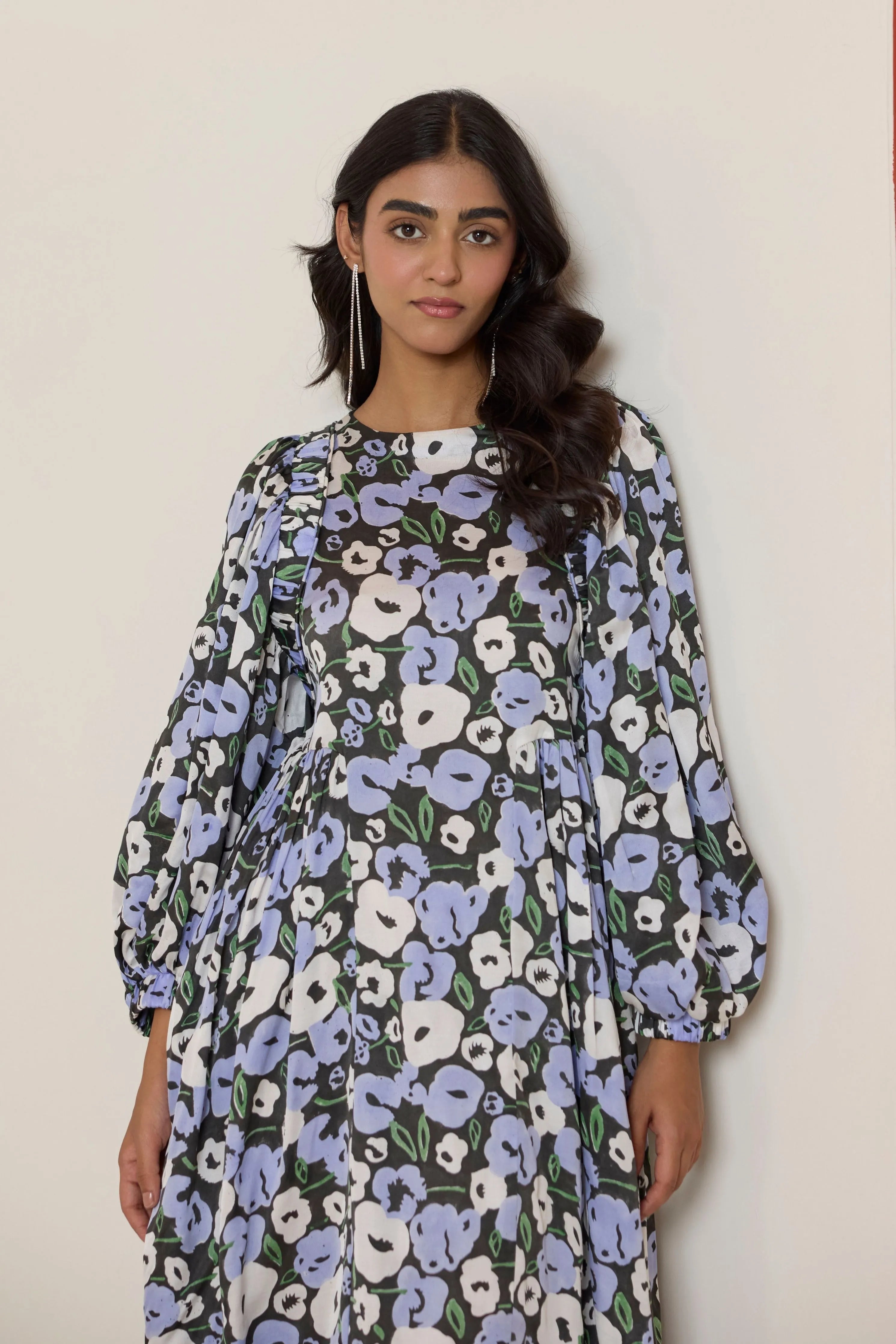 Moonflower Gathered Midi Dress