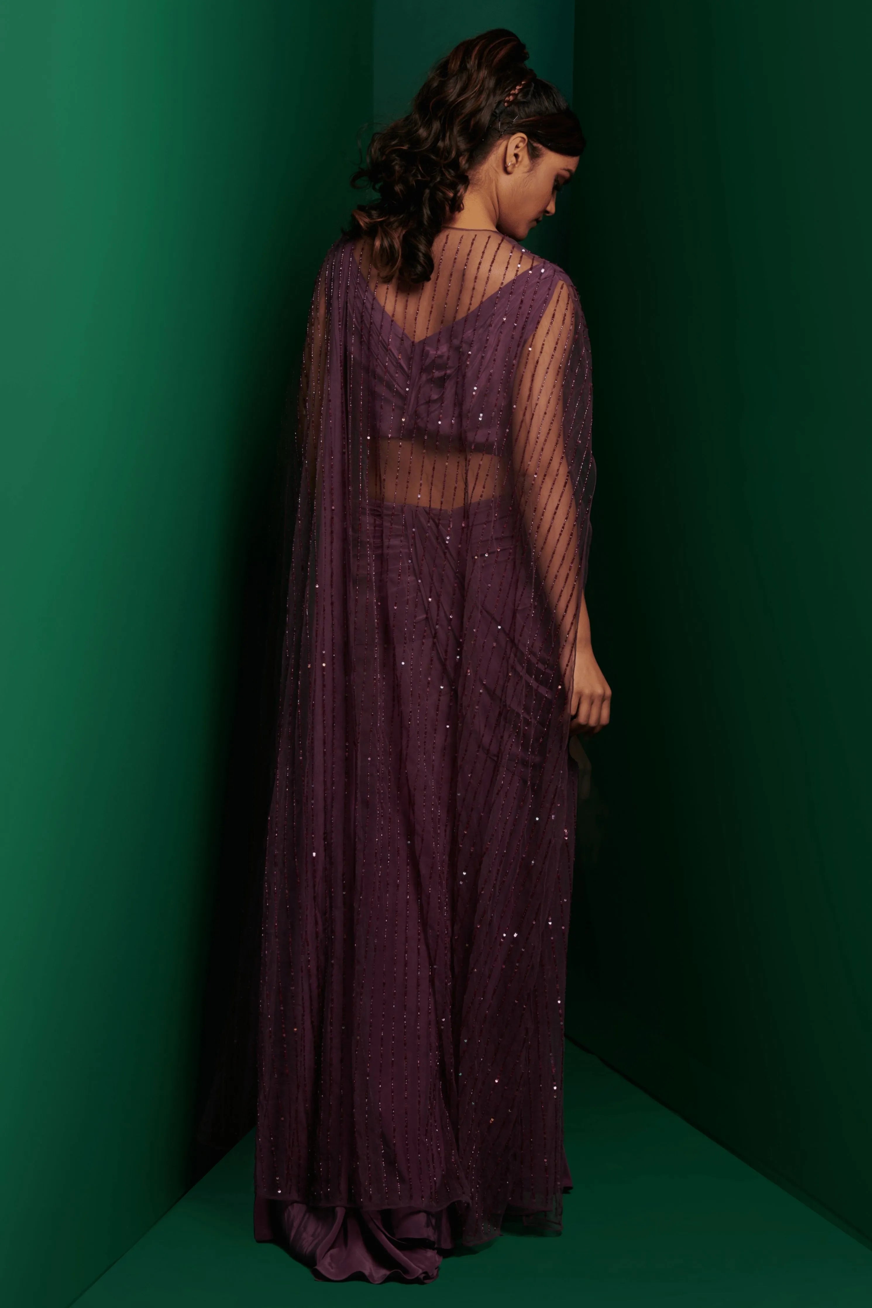 Midnight Purple Cape Set