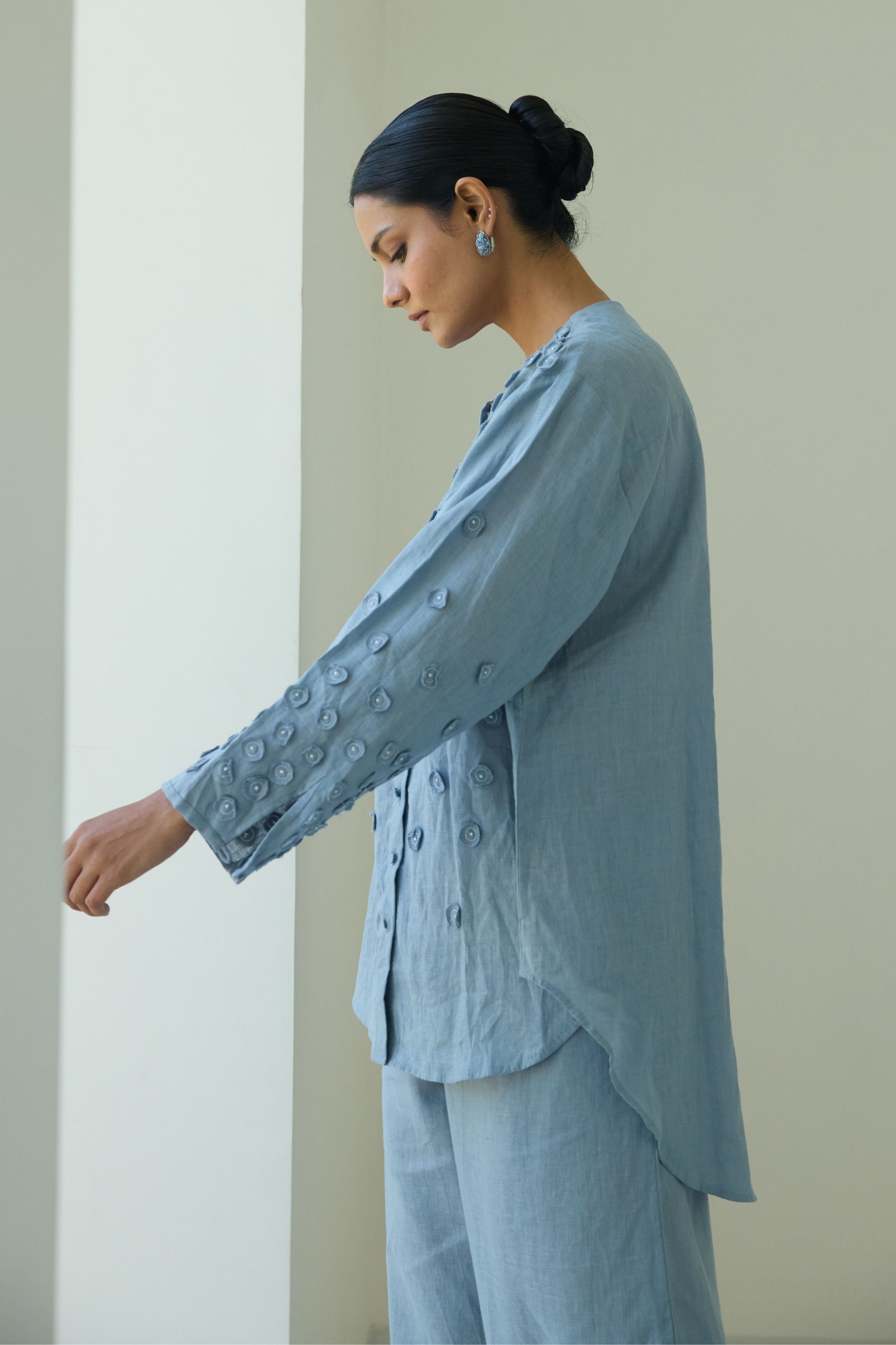 Blue Bianca French Knot Shirt