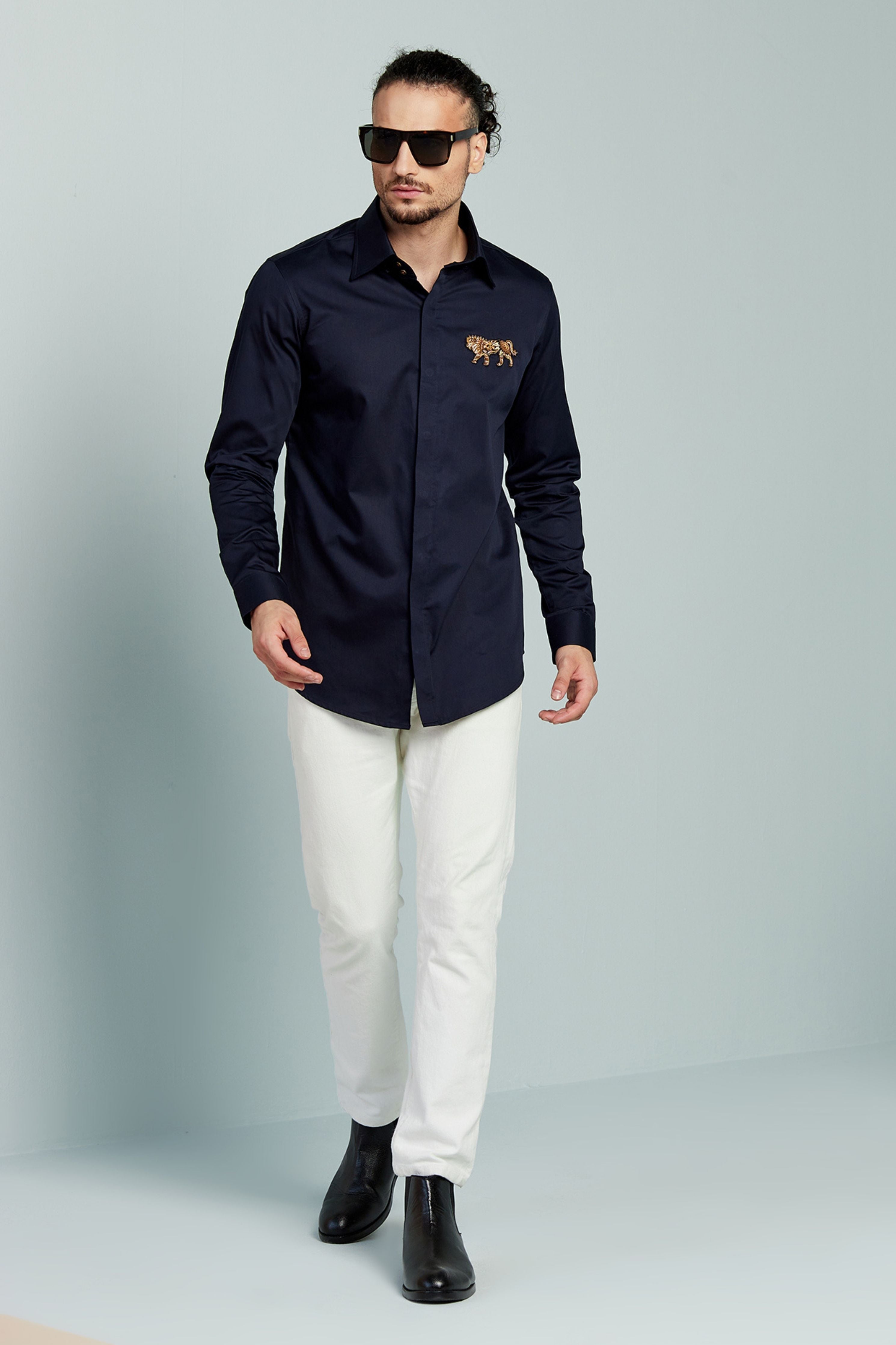 Lion Embroidered Shirt