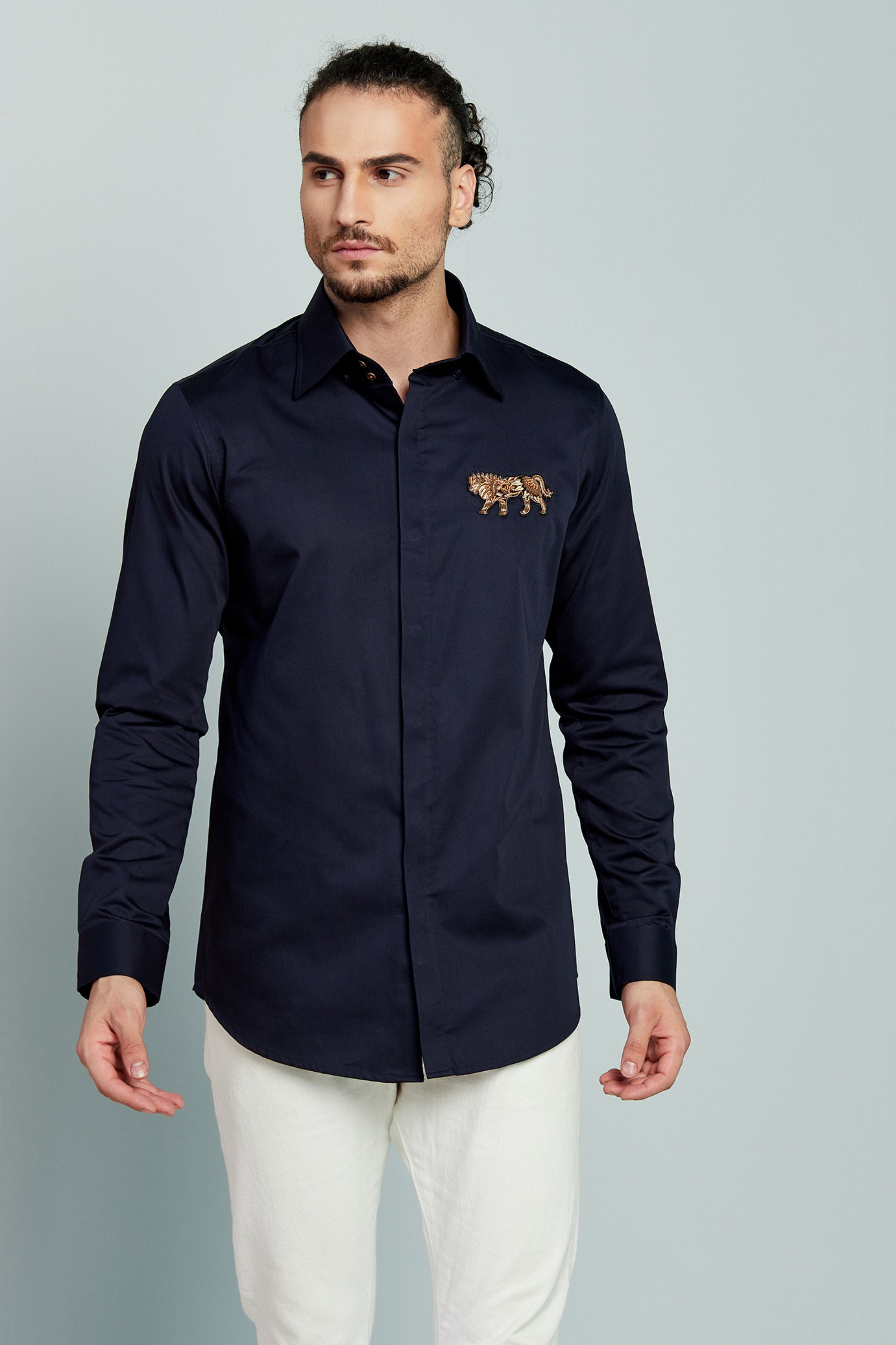 Lion Embroidered Shirt