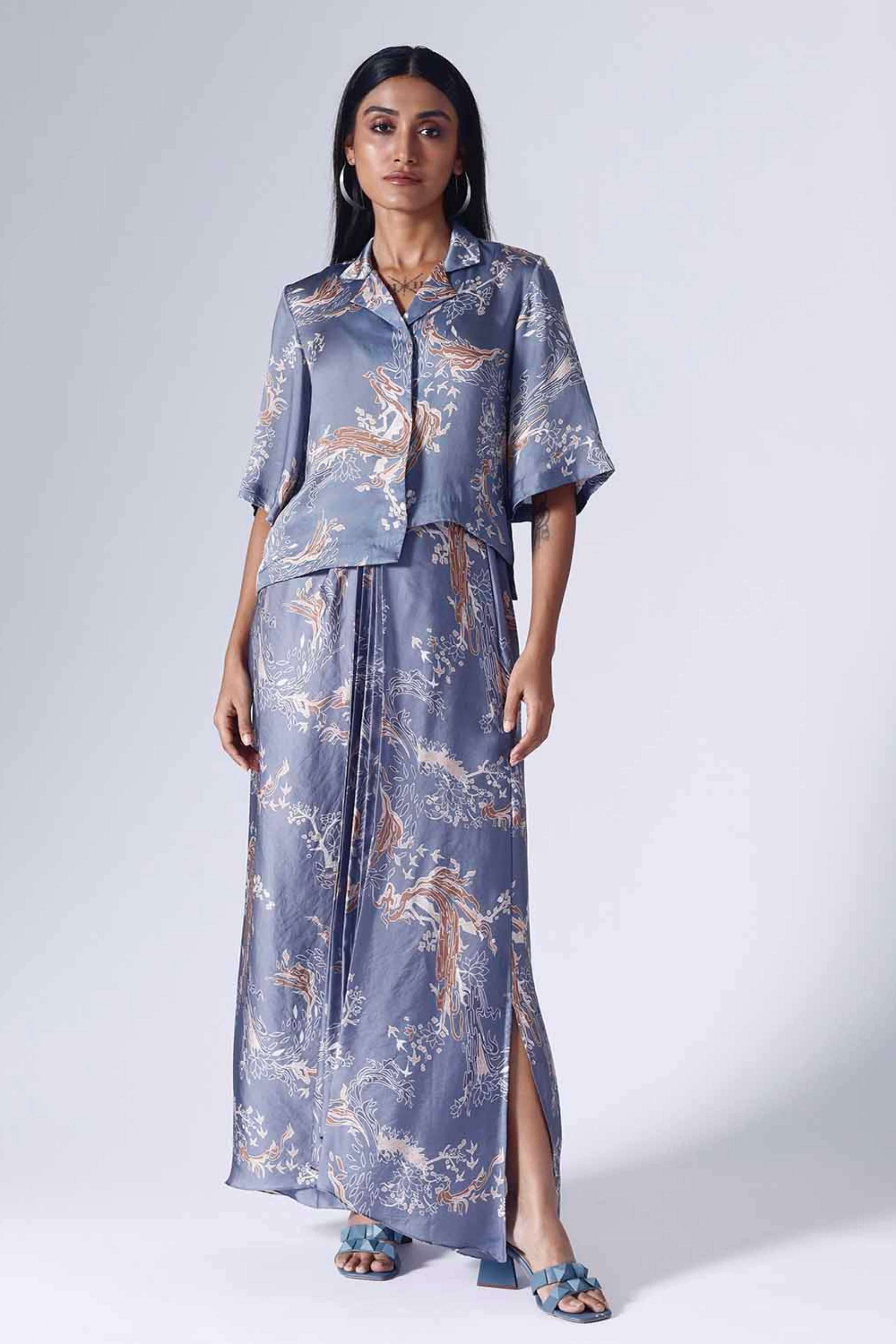 Lotus Blue Skirt Set