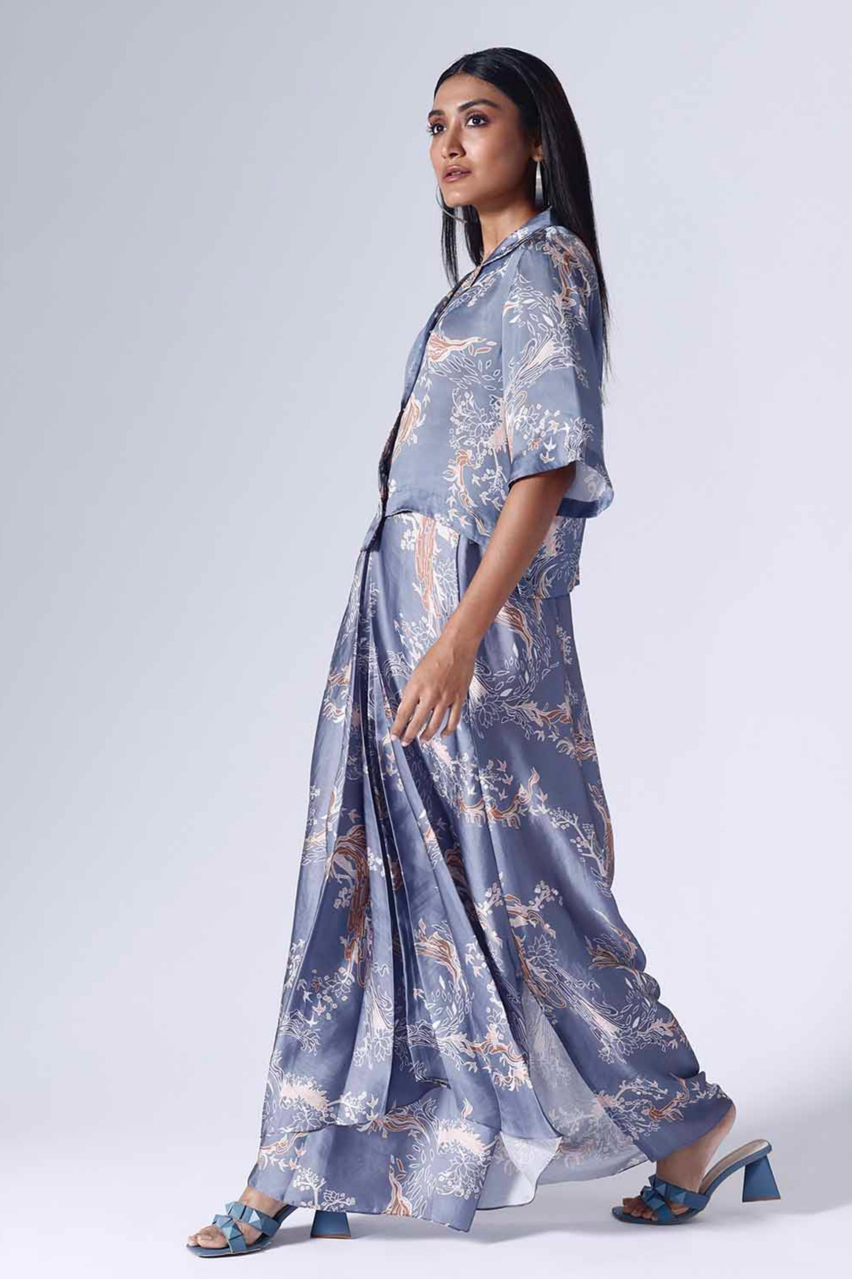 Lotus Blue Skirt Set