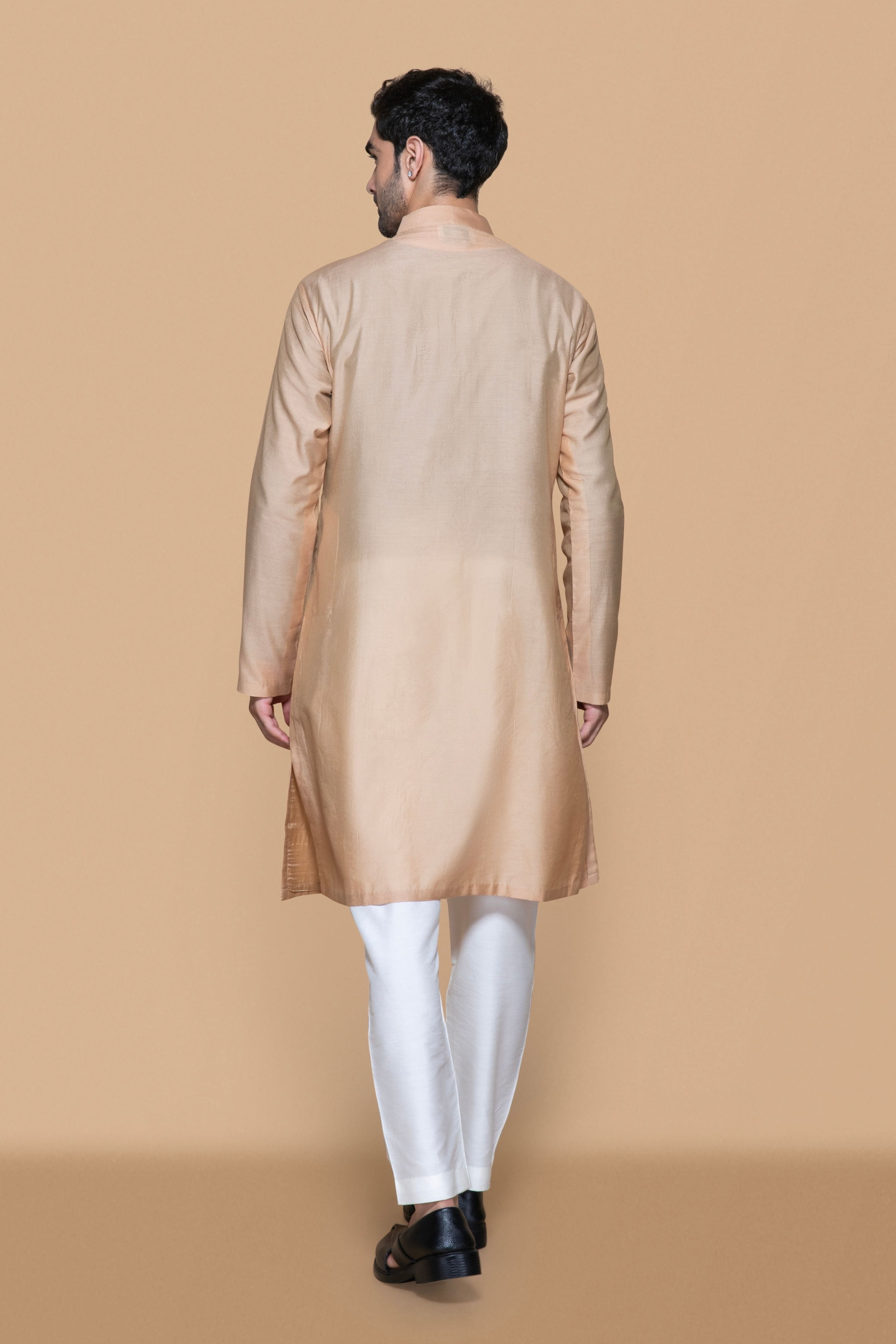 Fawn Mirror Work Kurta Set