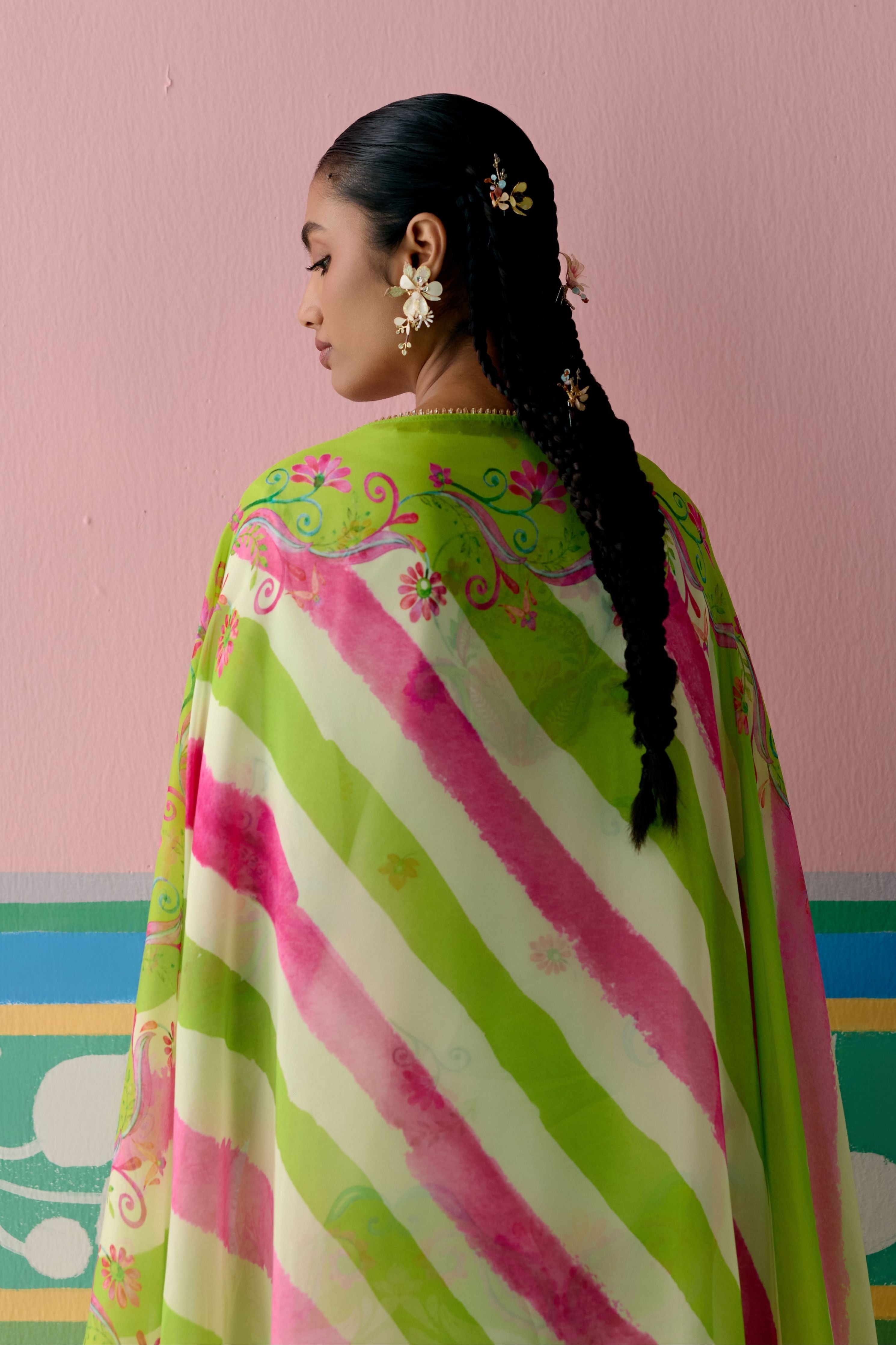 Lime Green Paisley Kurta with Dupatta