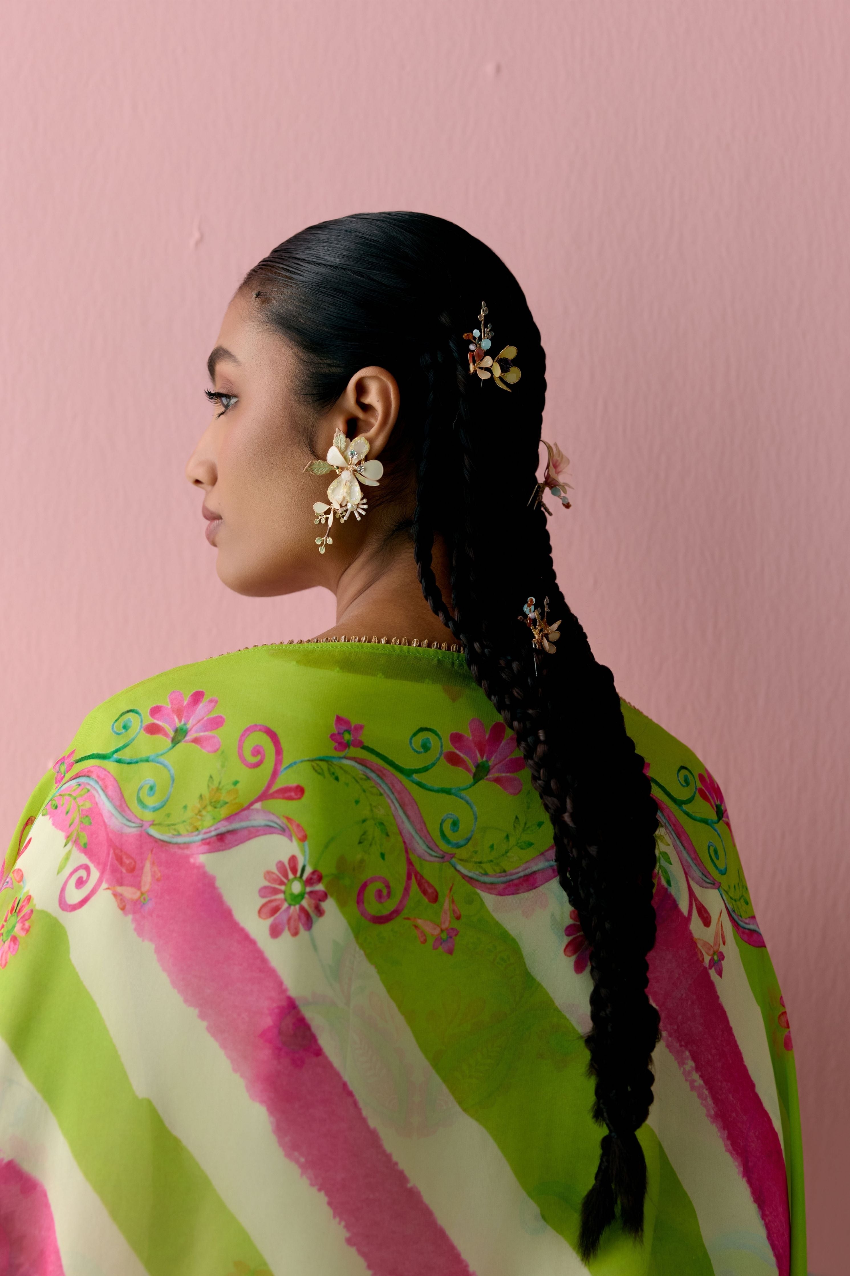 Lime Green Paisley Kurta with Dupatta
