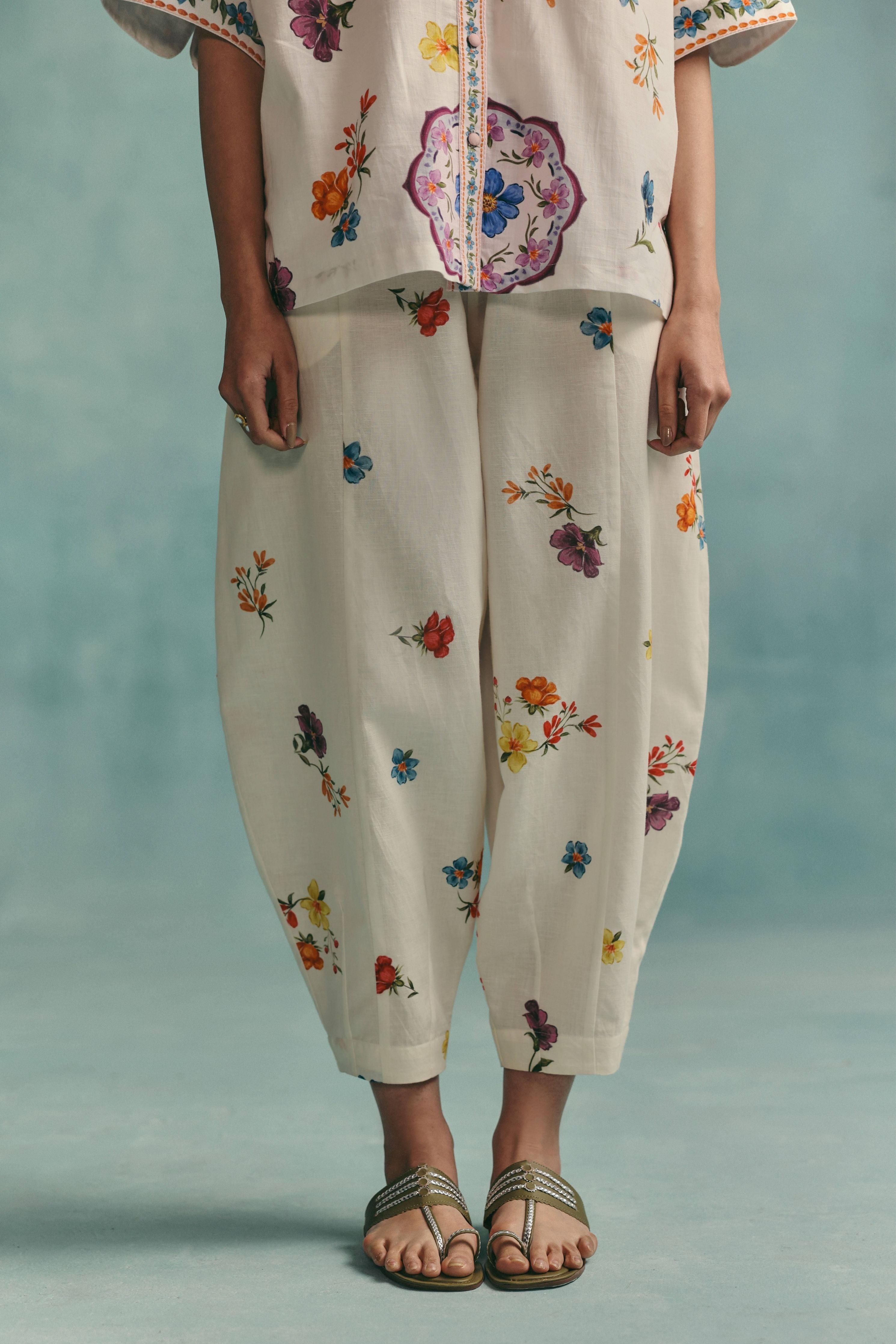 Daisy Collared Co-Ord Set  Ecru