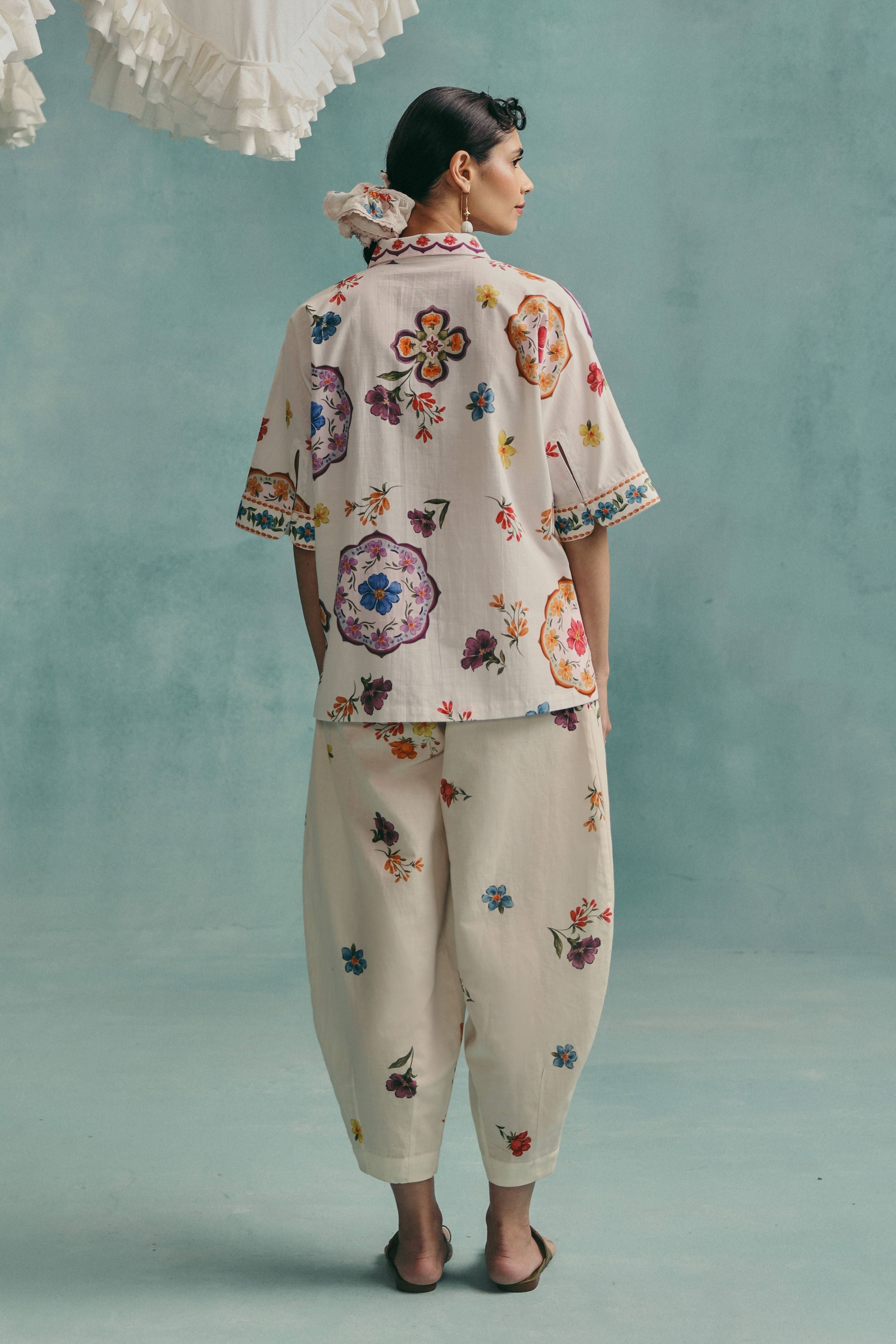 Daisy Collared Co-Ord Set  Ecru