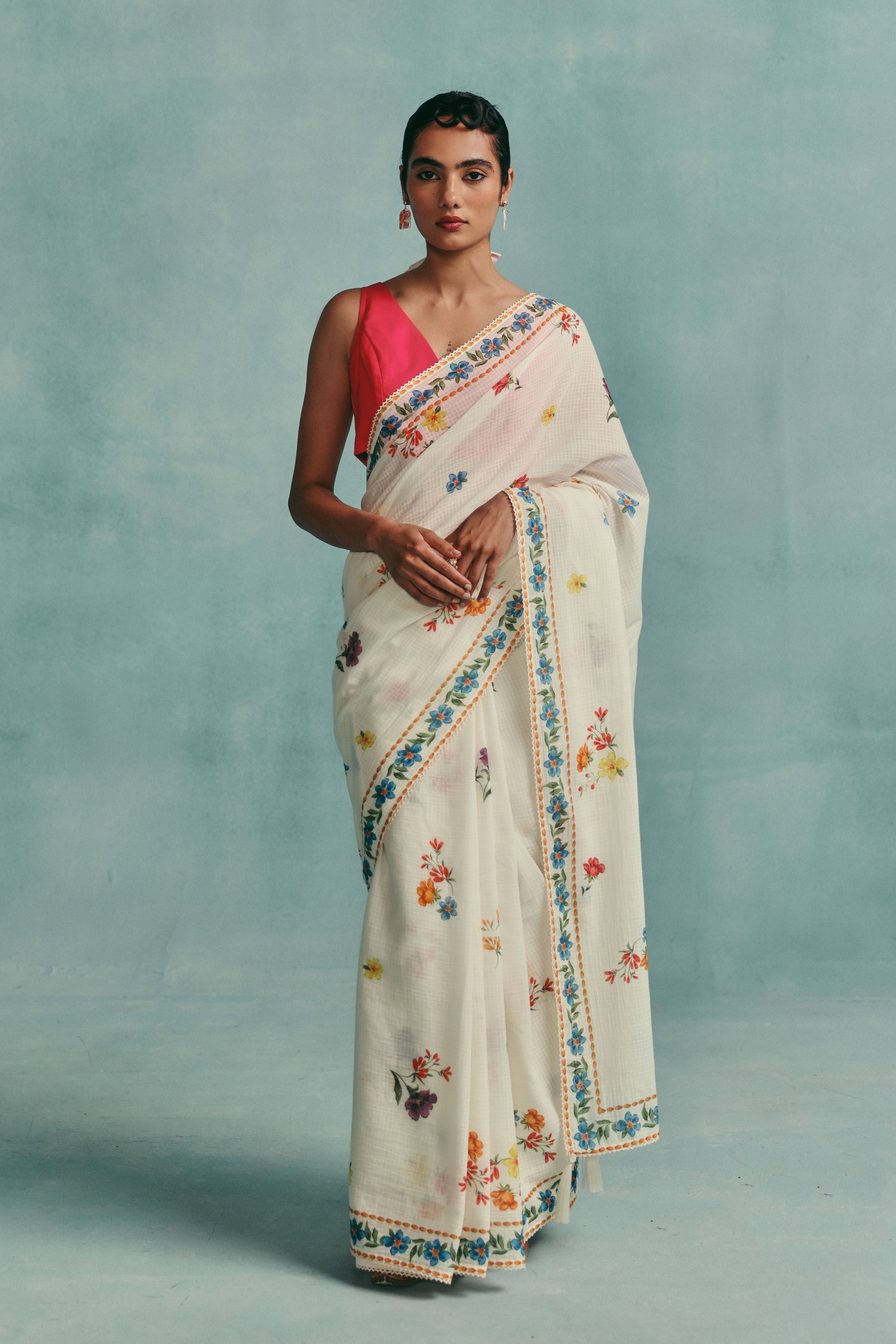 Daisy Saree  Ecru