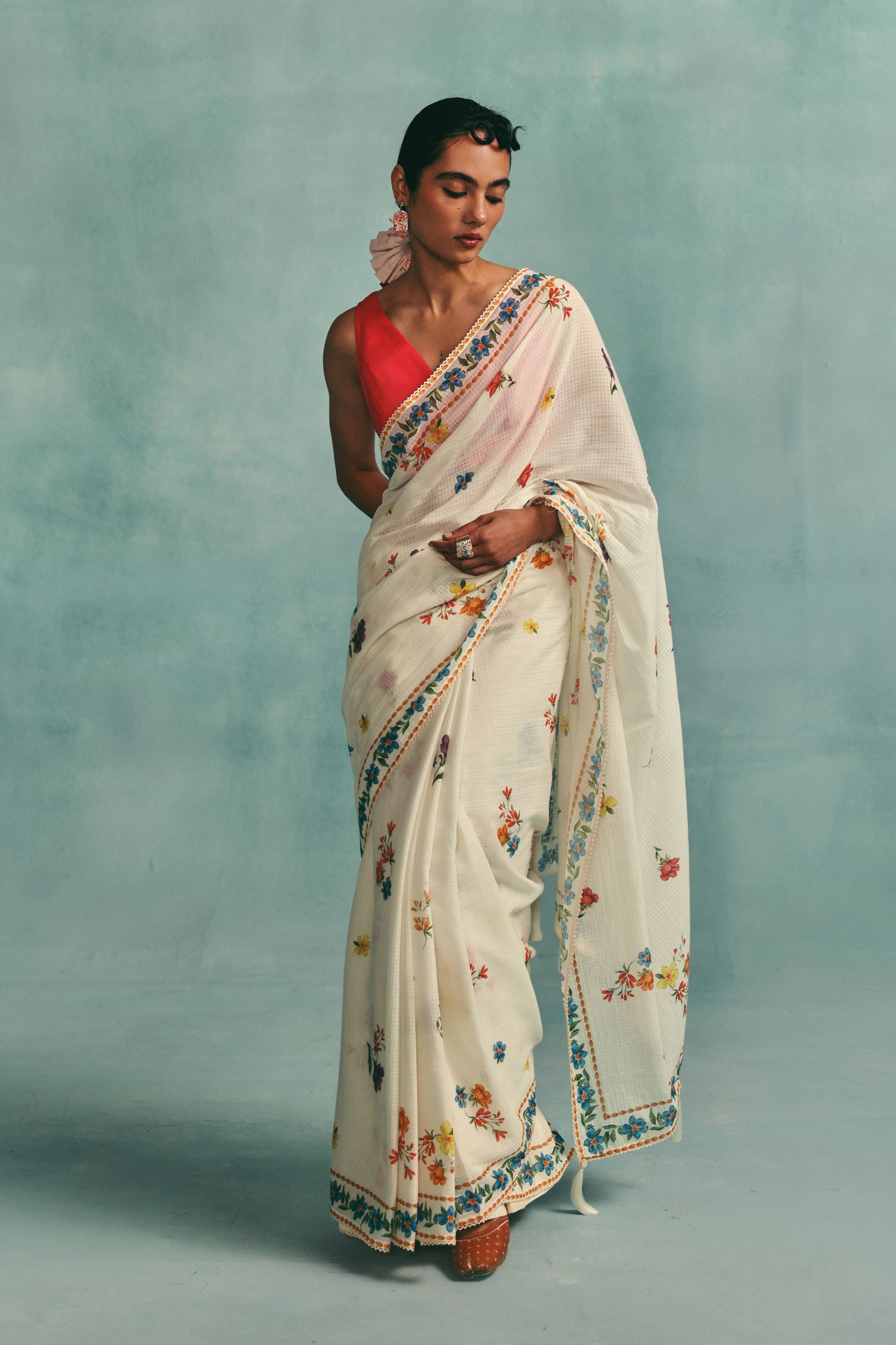Daisy Saree  Ecru