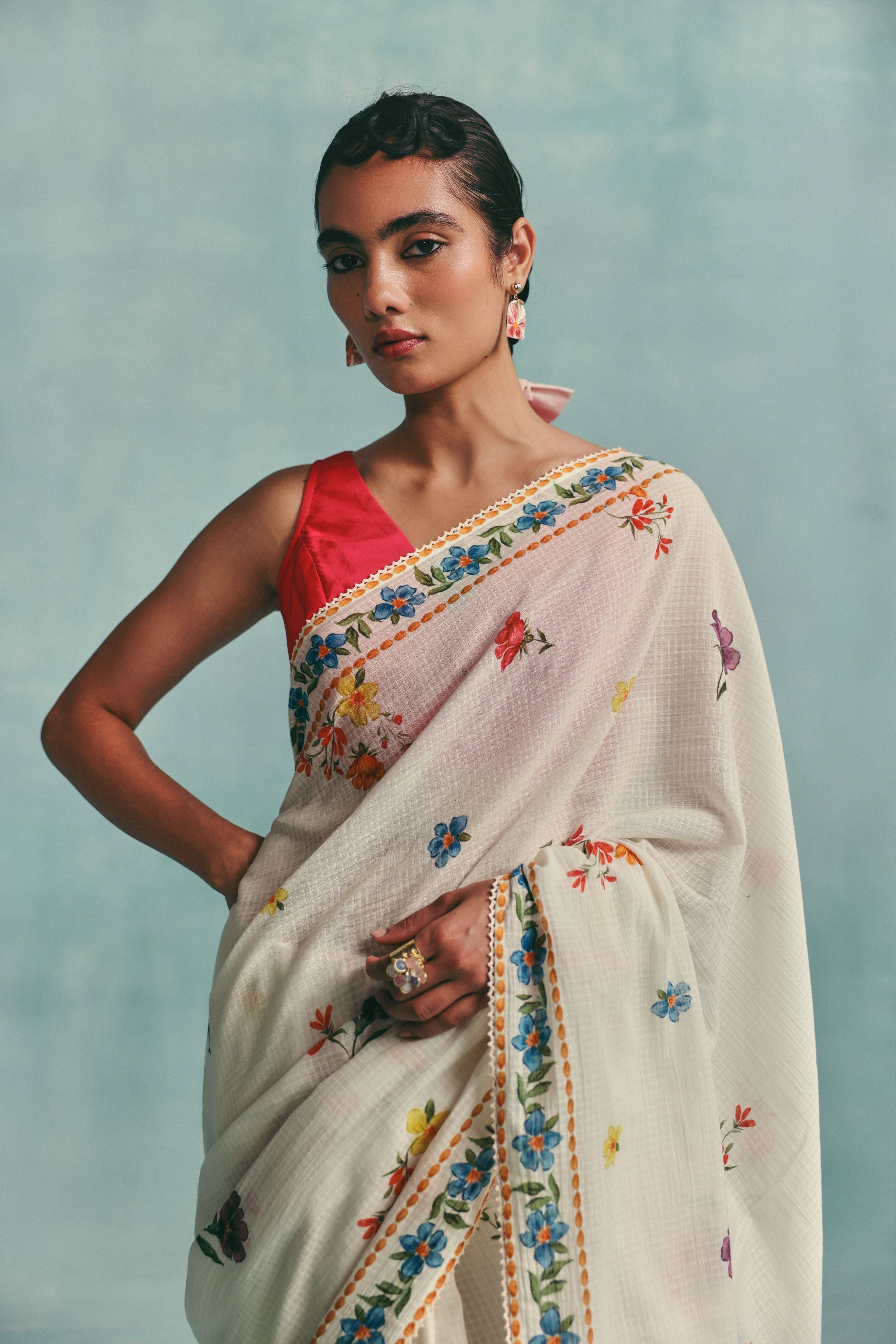 Daisy Saree  Ecru