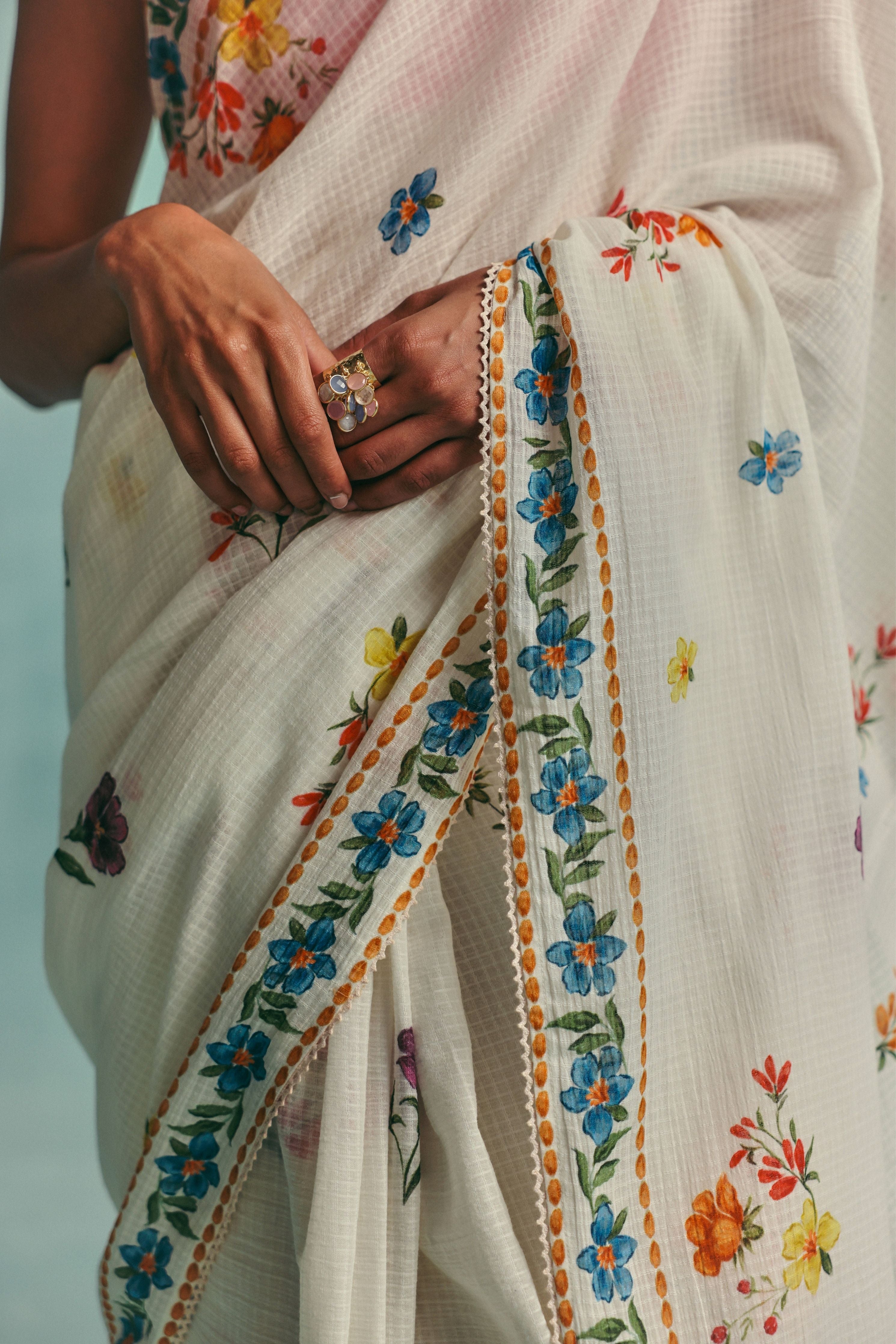 Daisy Saree  Ecru