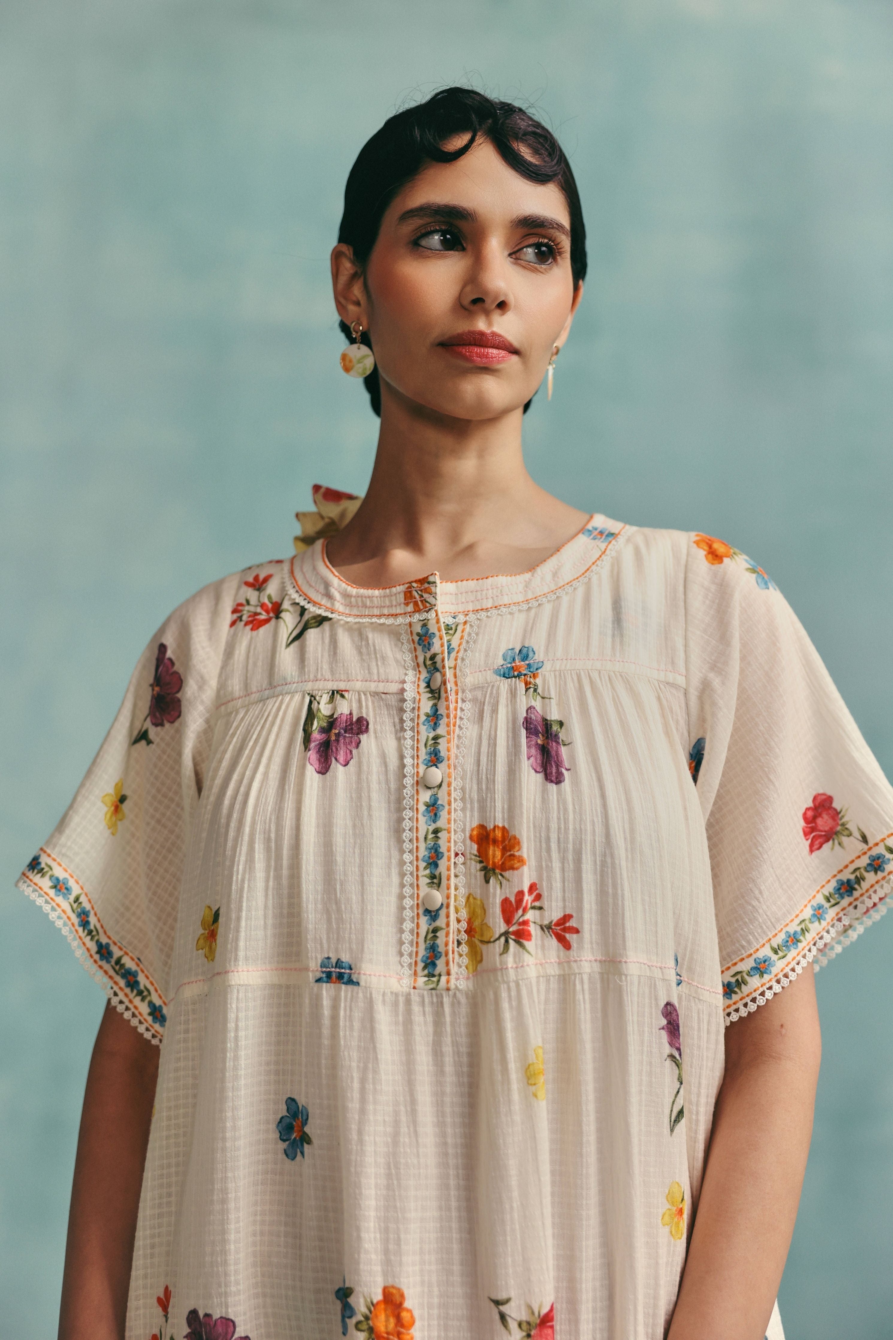 Daisy Tiered Dress  Ecru